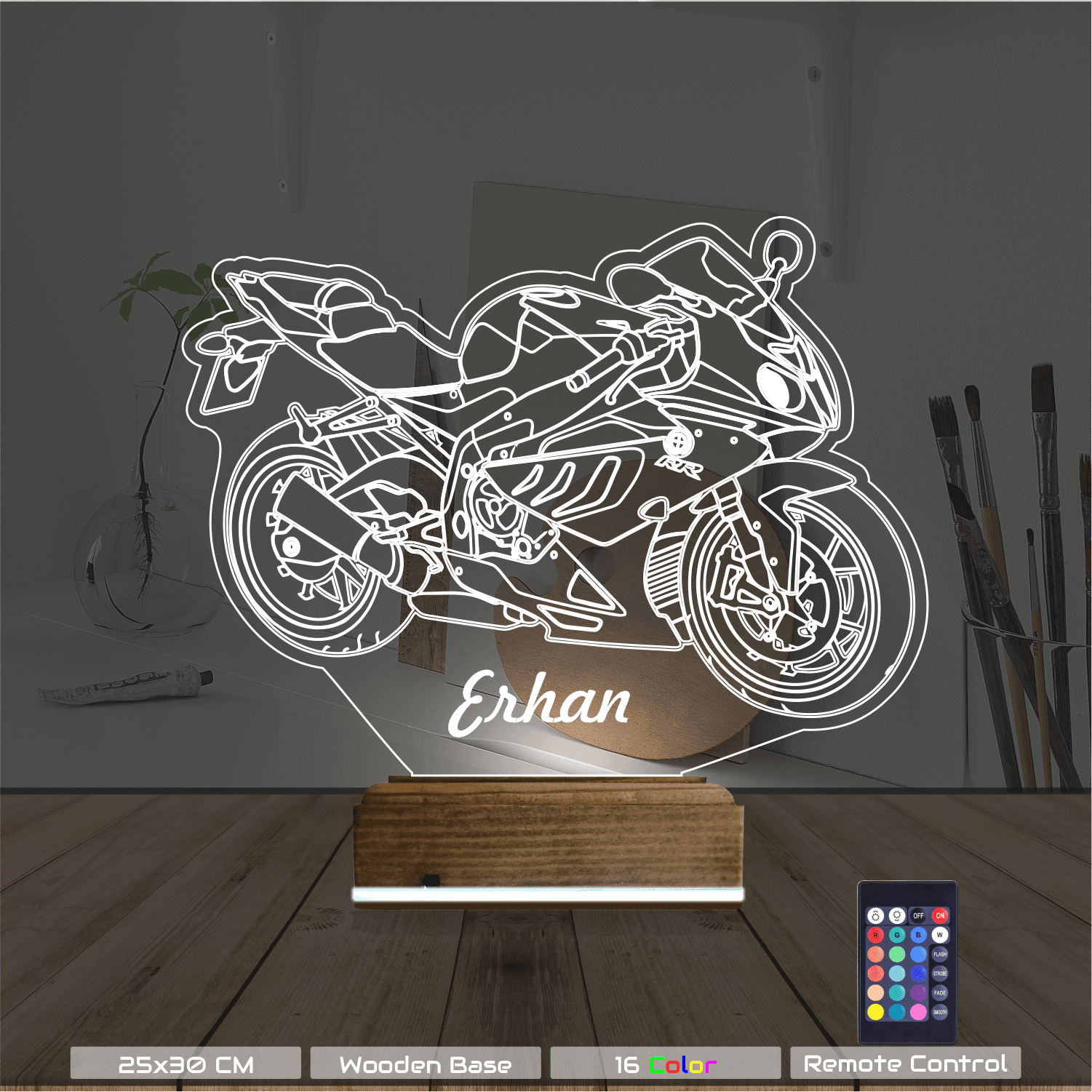 Спортивный мотоцикл — 3D LED Ночник | Подарок мужчине 8