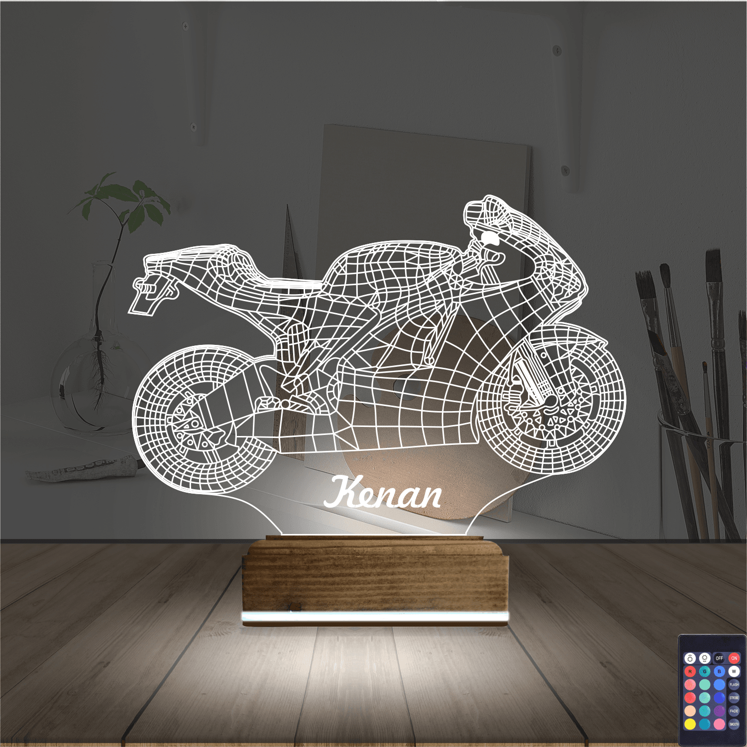 Мотоцикл — 3D LED Ночник | Именной подарок мужчине 2
