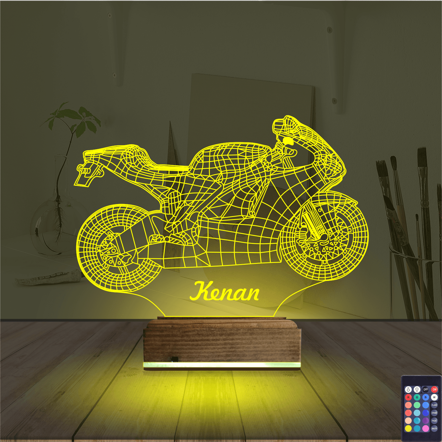 Мотоцикл — 3D LED Ночник | Именной подарок мужчине 5