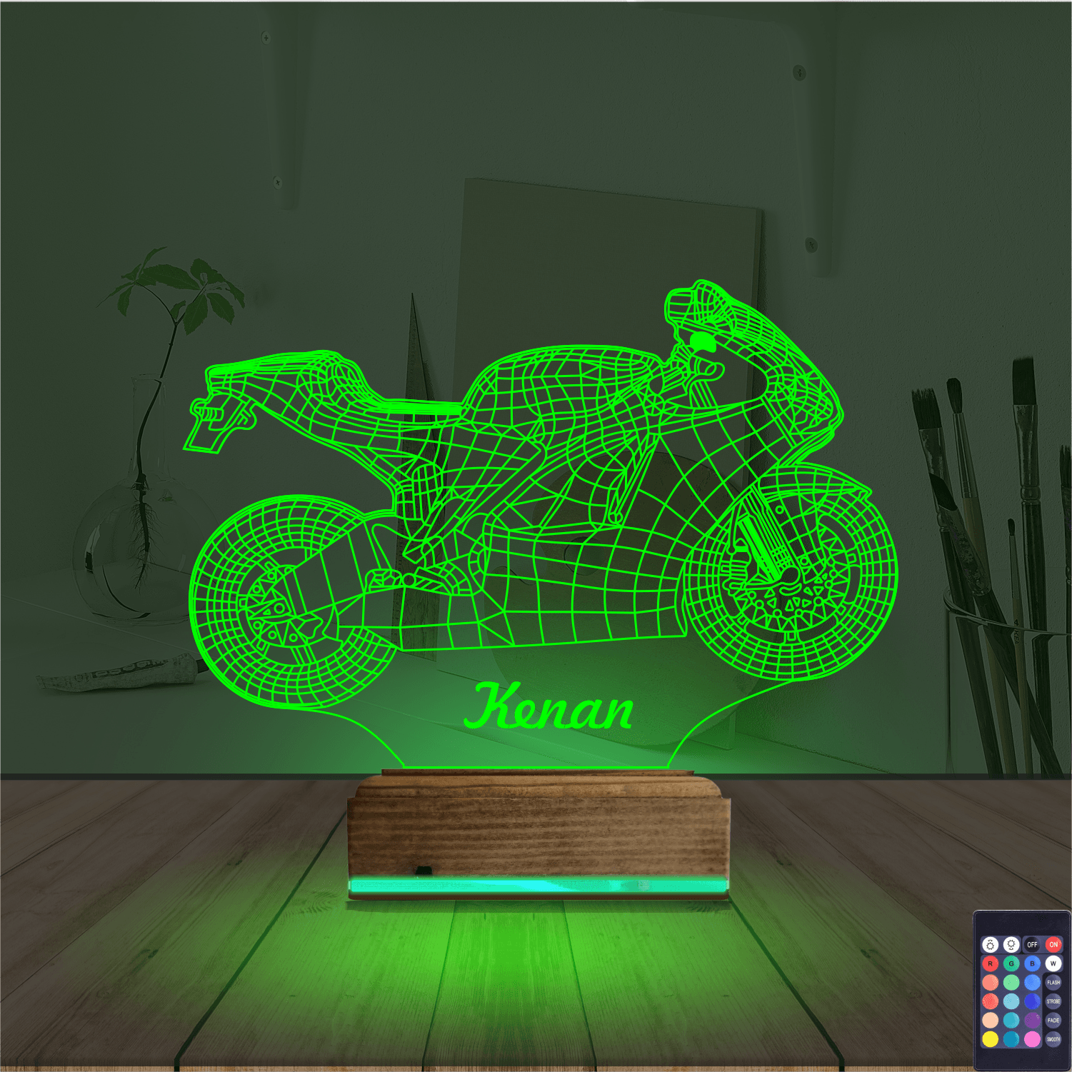 Мотоцикл — 3D LED Ночник | Именной подарок мужчине 6