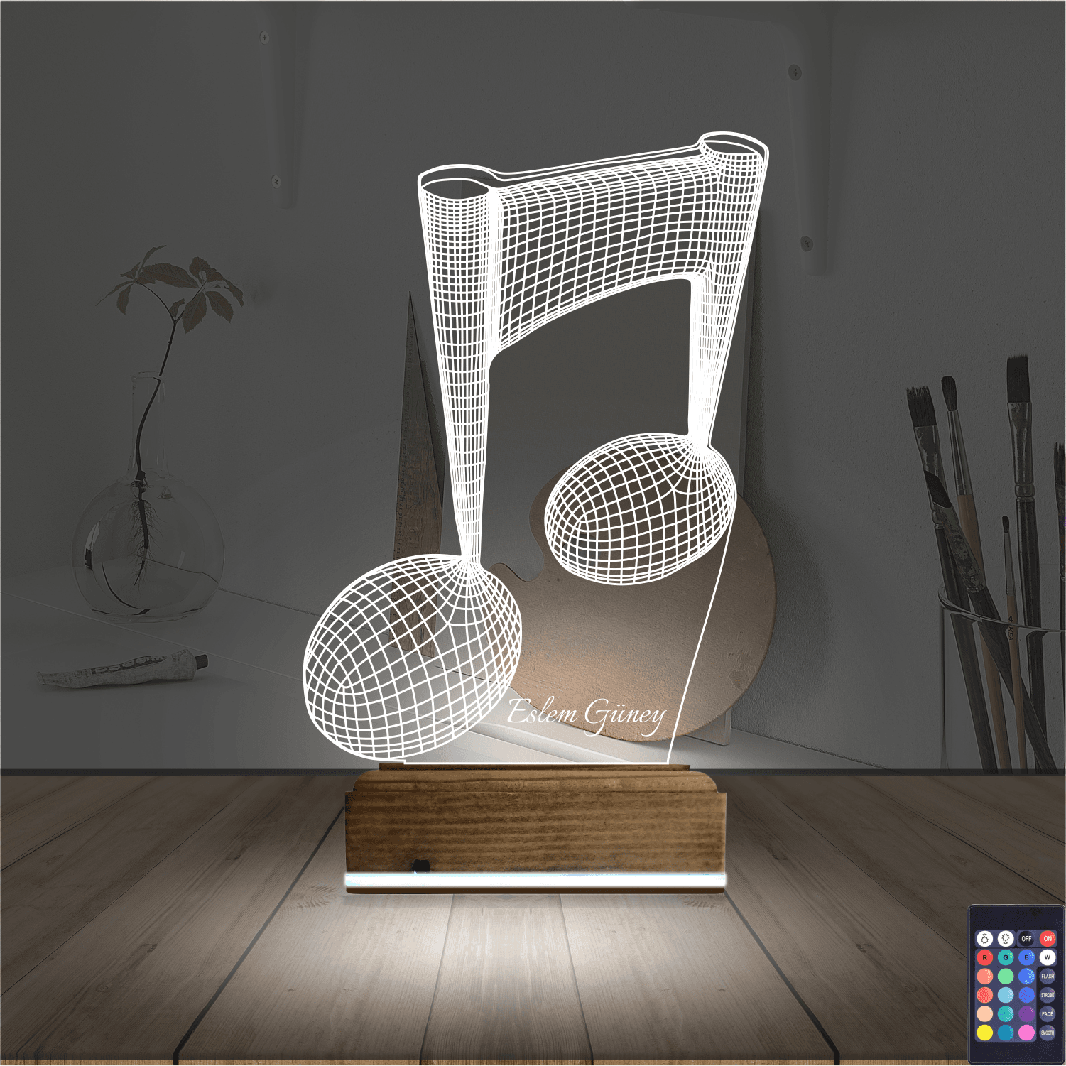 Музыкальные ноты — 3D LED Ночник | Именной подарок 2