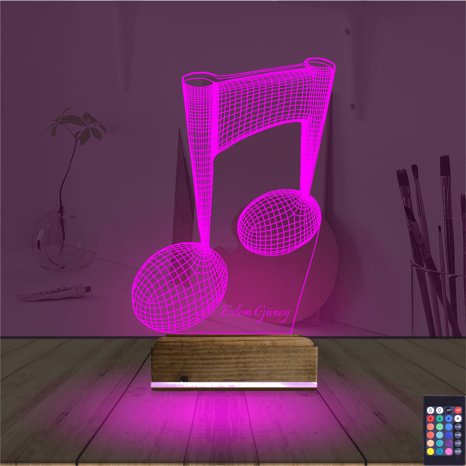 Музыкальные ноты — 3D LED Ночник | Именной подарок 4