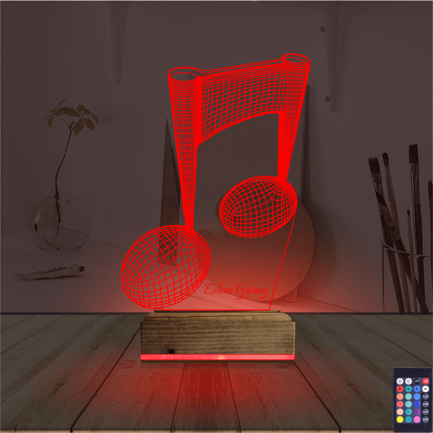 Музыкальные ноты — 3D LED Ночник | Именной подарок 7