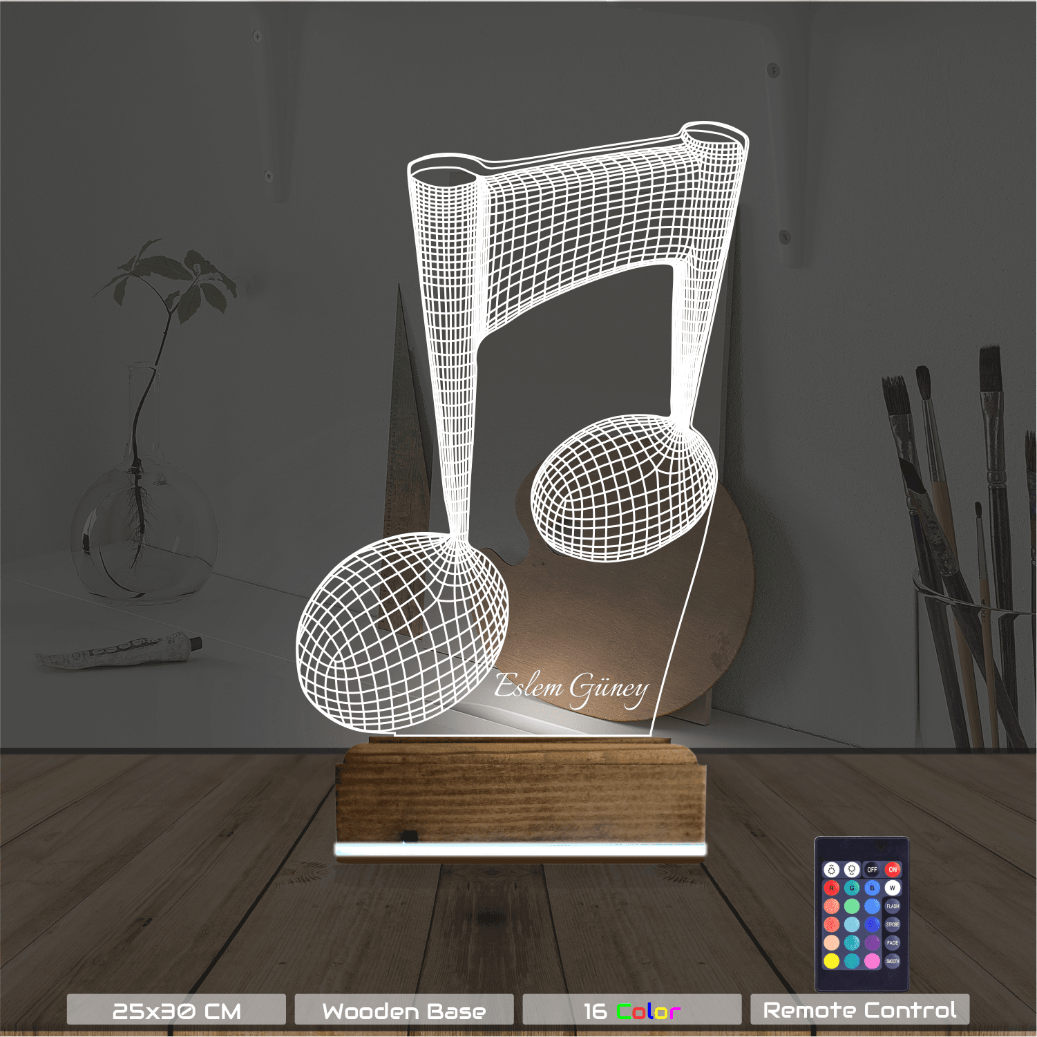 Музыкальные ноты — 3D LED Ночник | Именной подарок 8