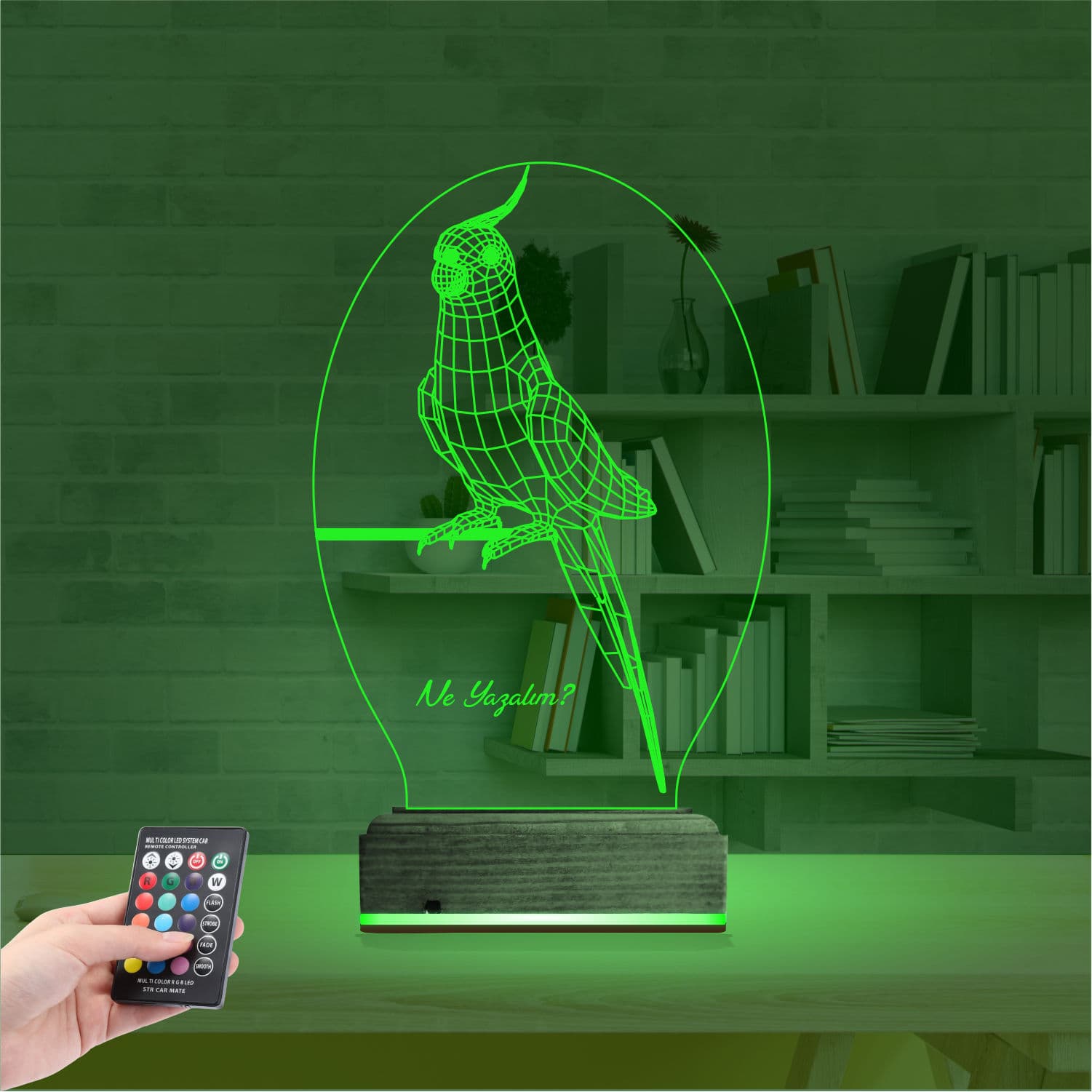 Попугай Корелла 3D Ночник с надписью 6