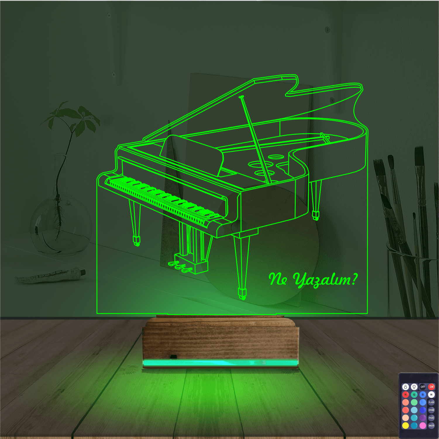 Рояль 3D Ночник с именной гравировкой 6