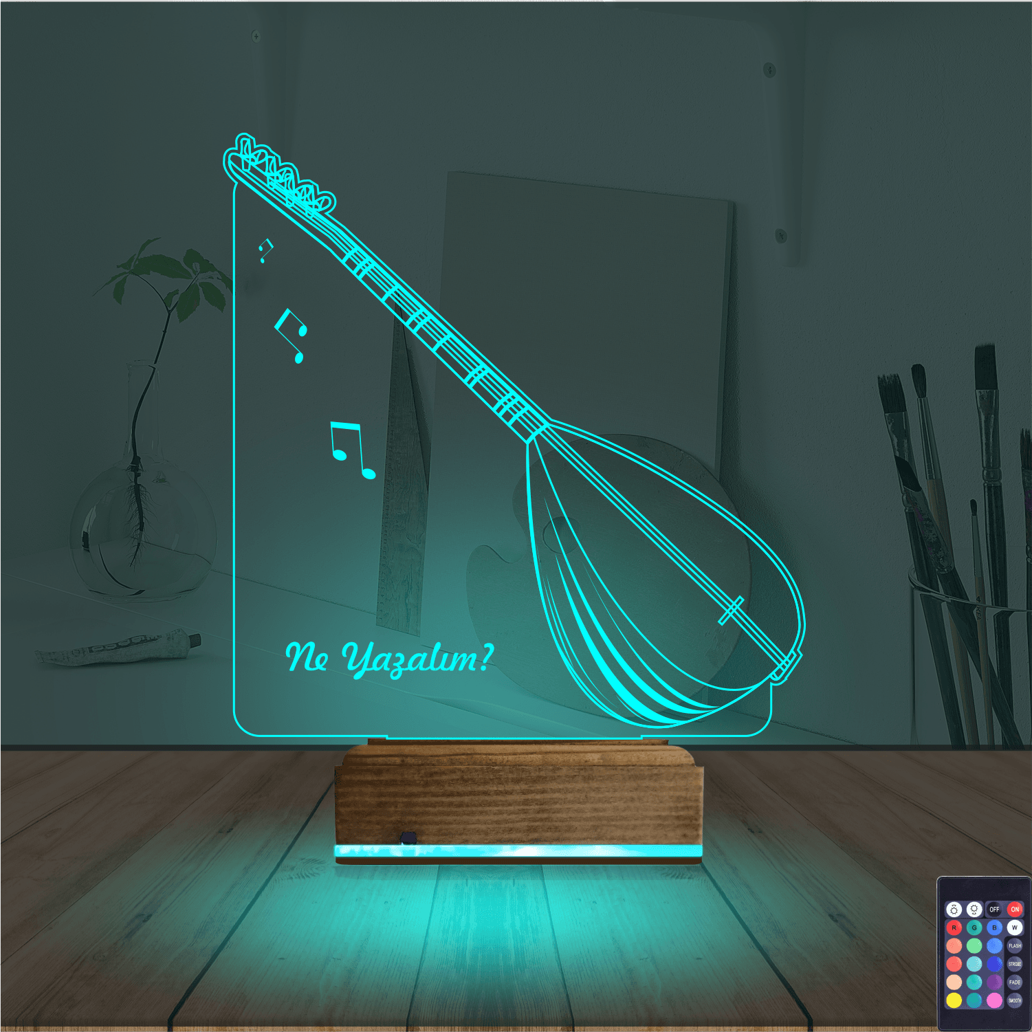 Саз — 3D LED Ночник | Подарок музыканту 3