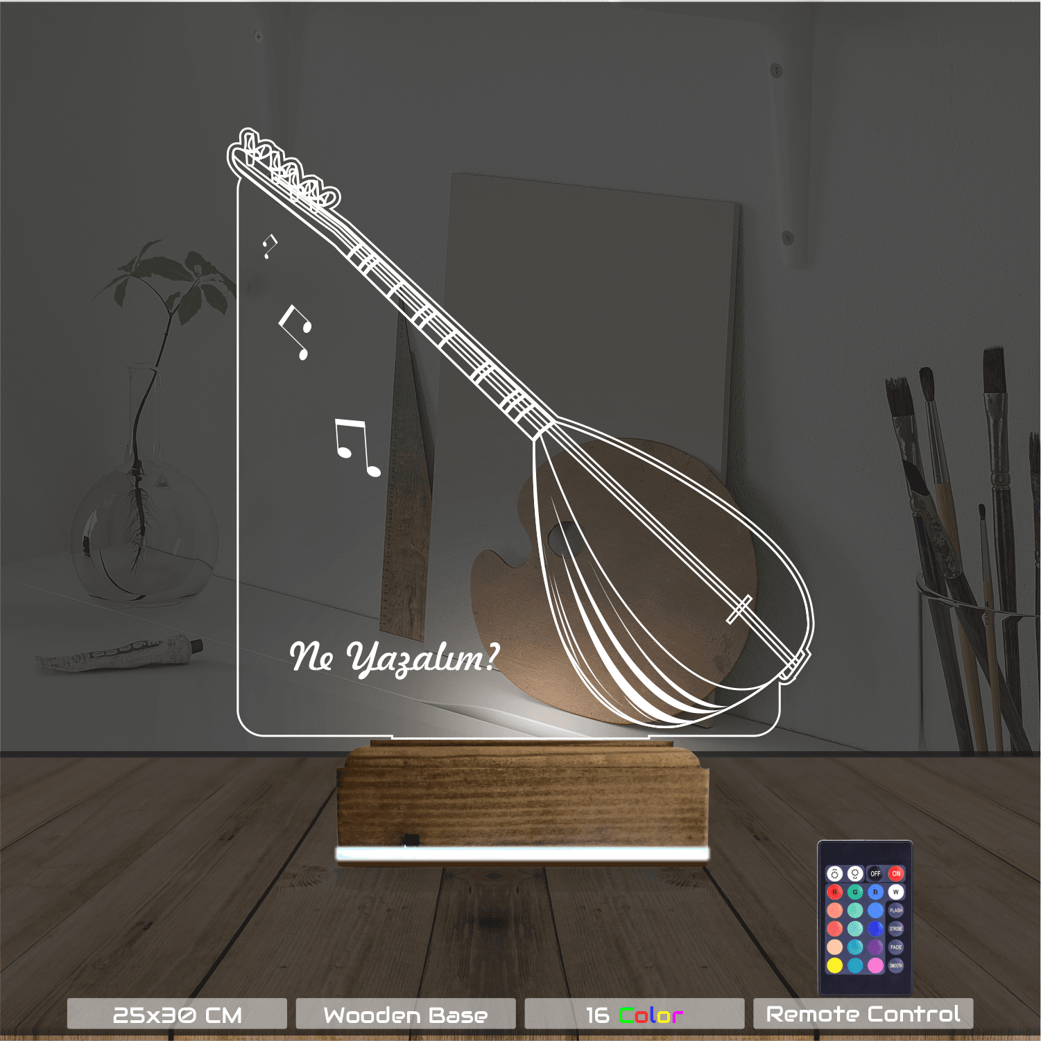 Саз — 3D LED Ночник | Подарок музыканту 8