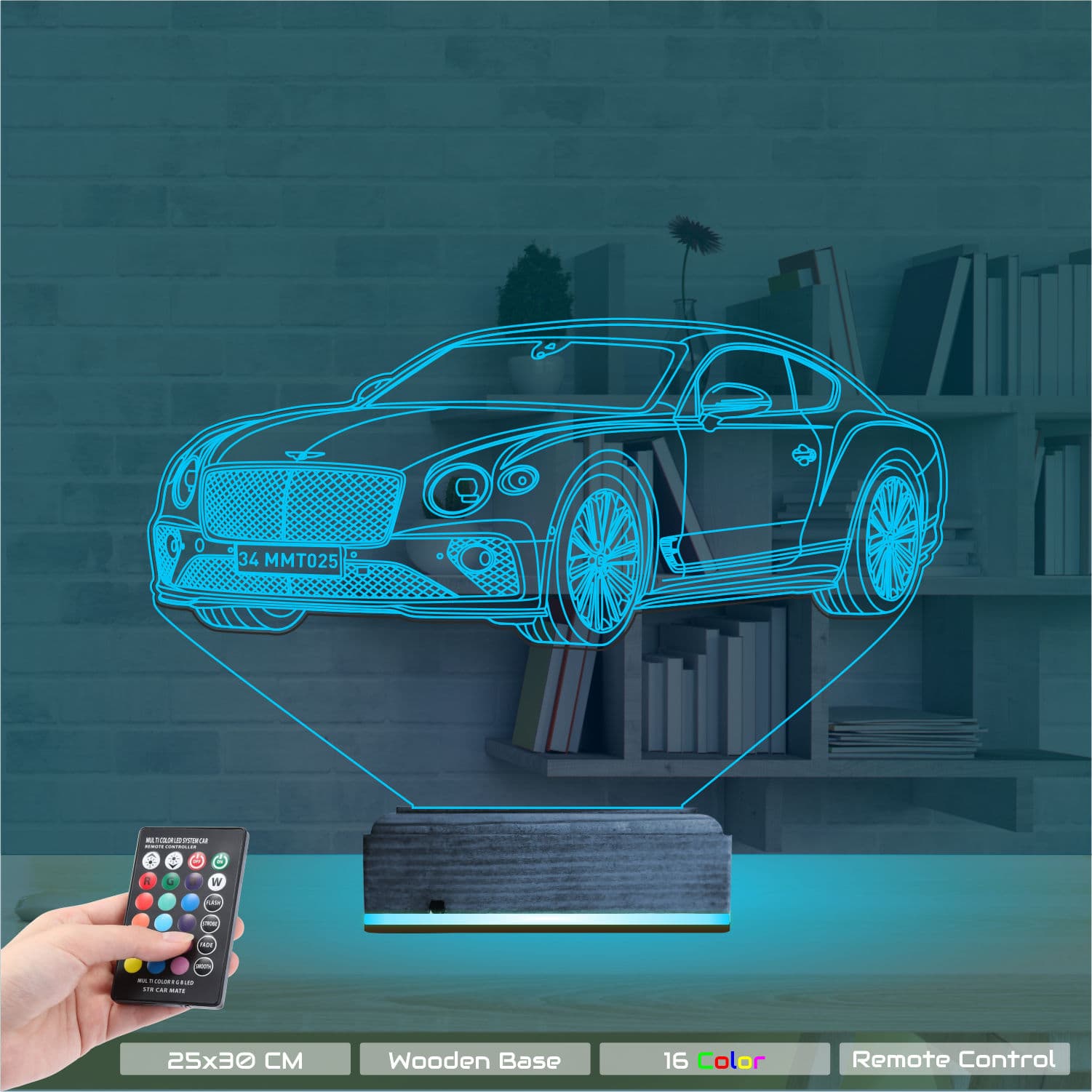 Bentley — 3D LED Ночник | Подарок автолюбителю 9