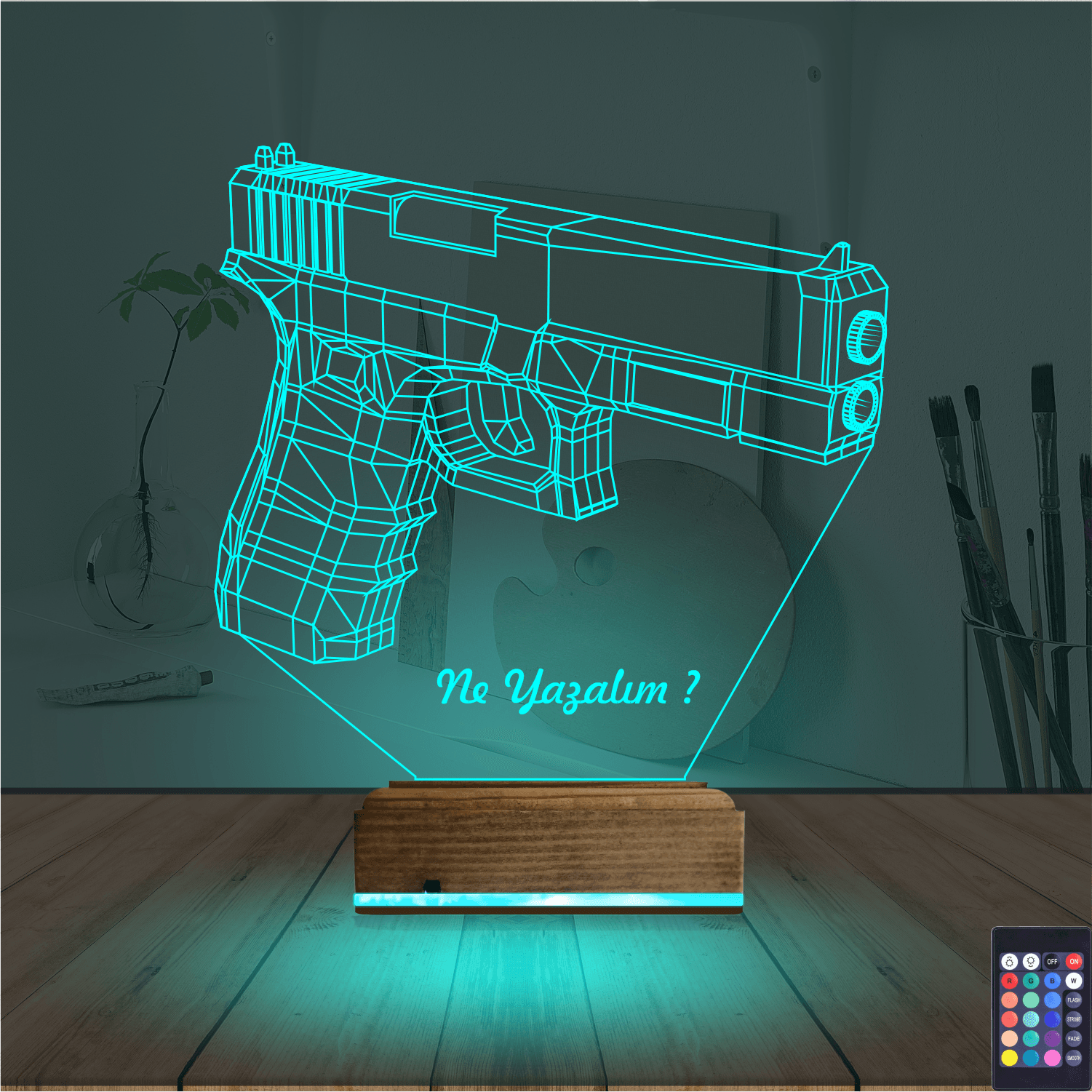 Пистолет — 3D LED Ночник | Подарок мужчине 3