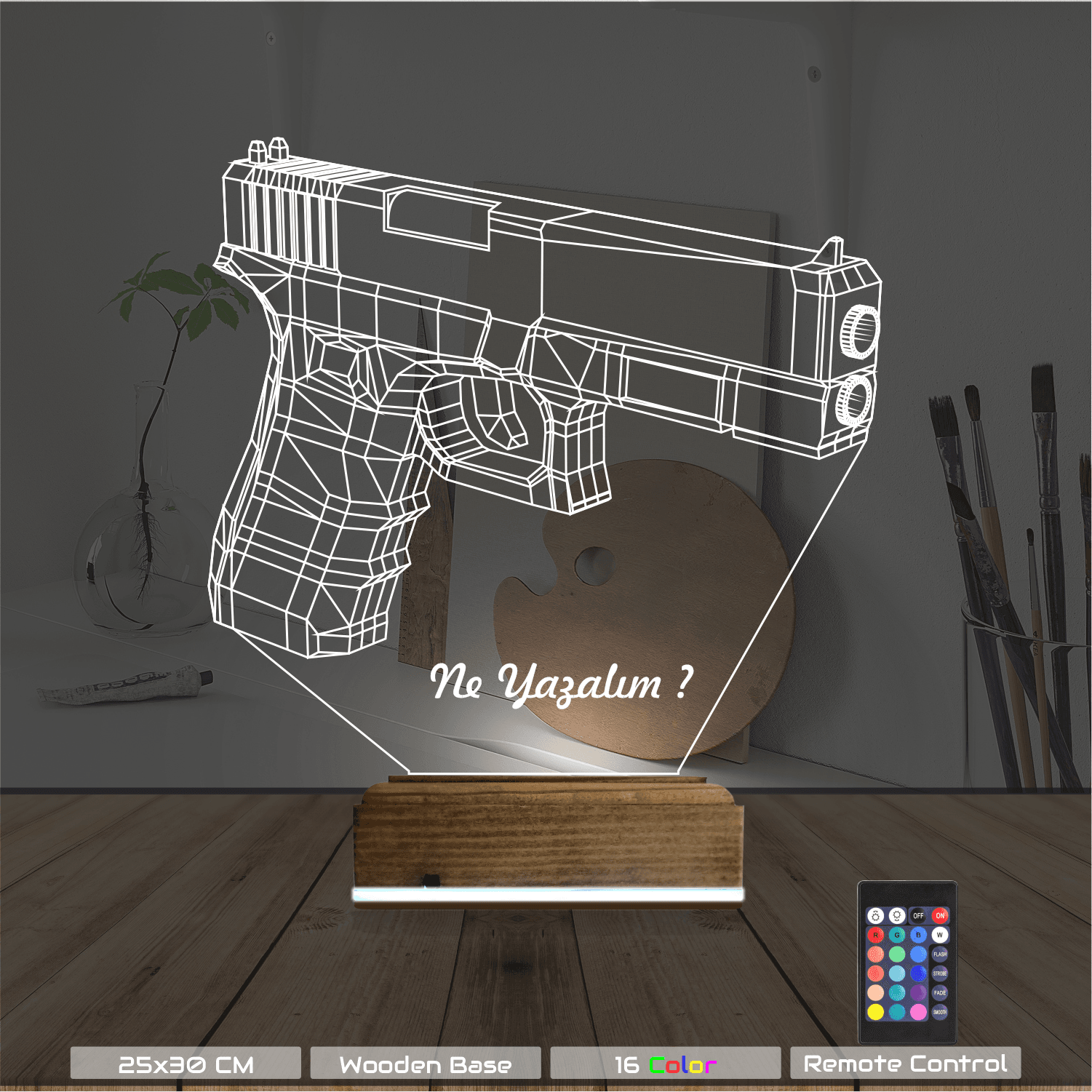 Пистолет — 3D LED Ночник | Подарок мужчине 8