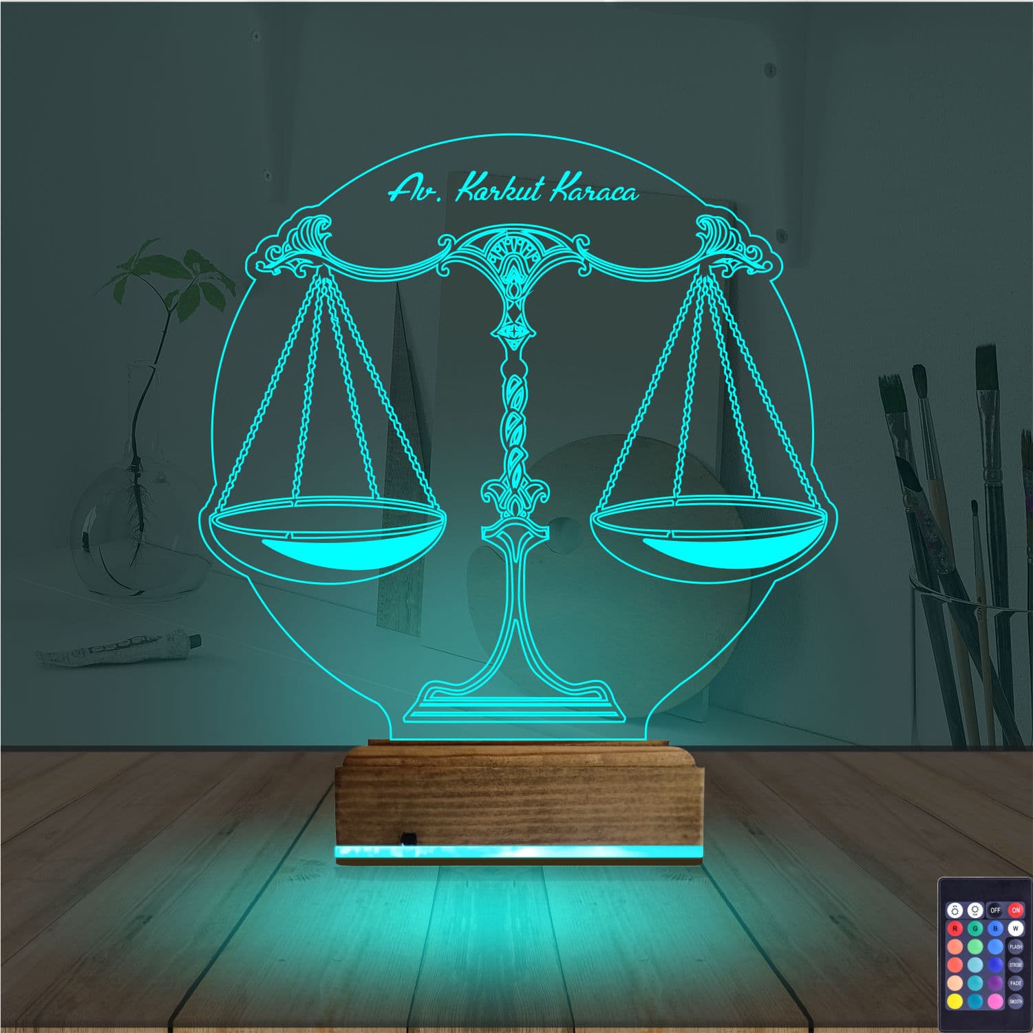 Весы правосудия — 3D LED Ночник | Подарок юристу 3
