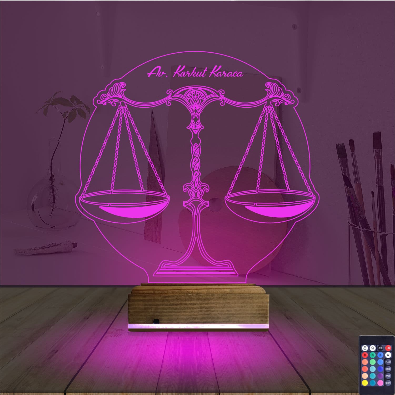 Весы правосудия — 3D LED Ночник | Подарок юристу 4