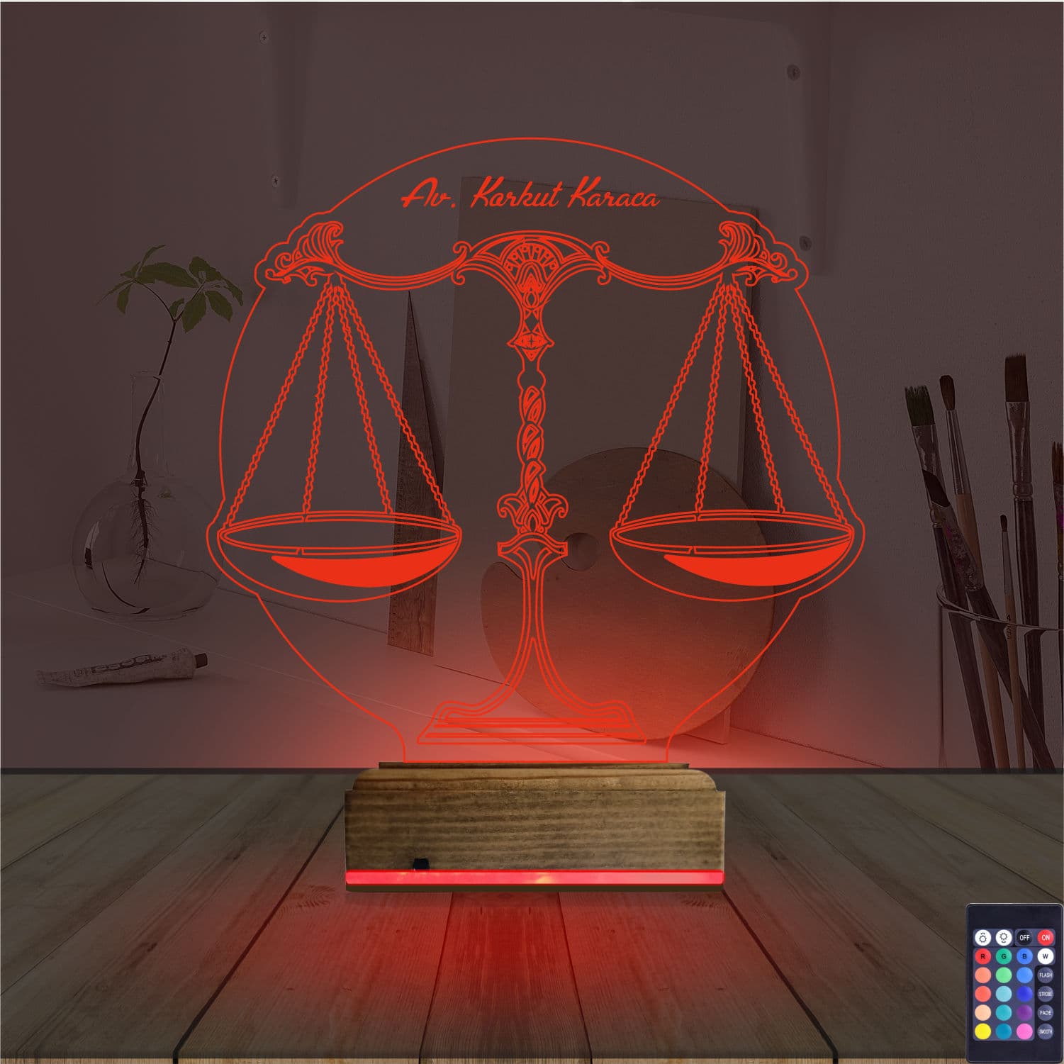 Весы правосудия — 3D LED Ночник | Подарок юристу 7