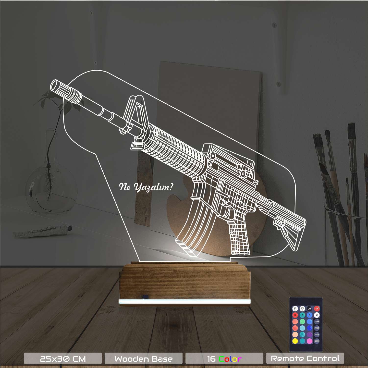 Автомат M4 — 3D LED Ночник | Подарок мужчине 8