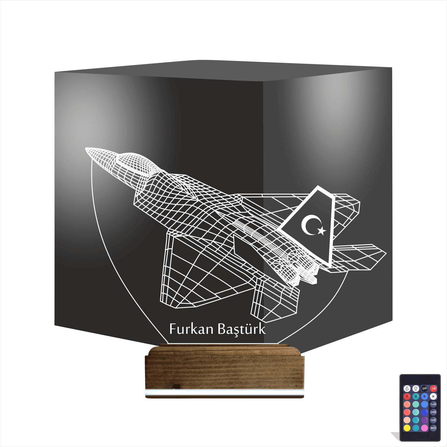 Истребитель — 3D LED Ночник | Именной подарок мужчине 1