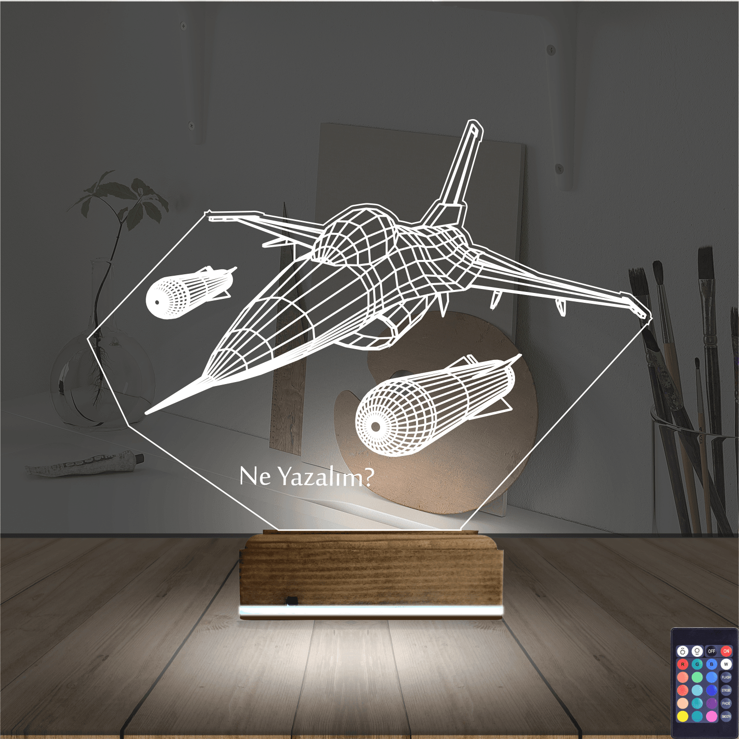 Истребитель — 3D LED Ночник | Подарок мужчине 2