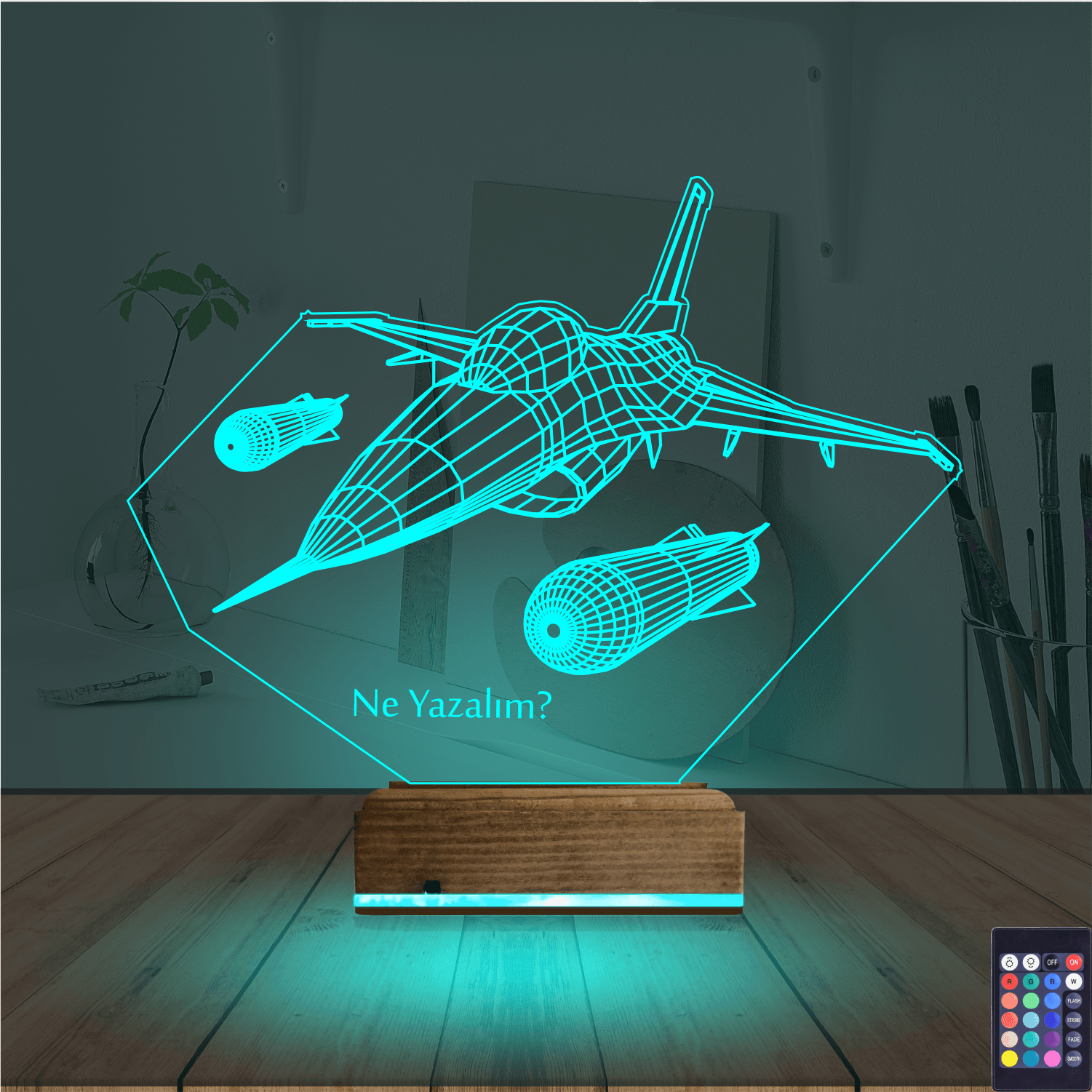 Истребитель — 3D LED Ночник | Подарок мужчине 3