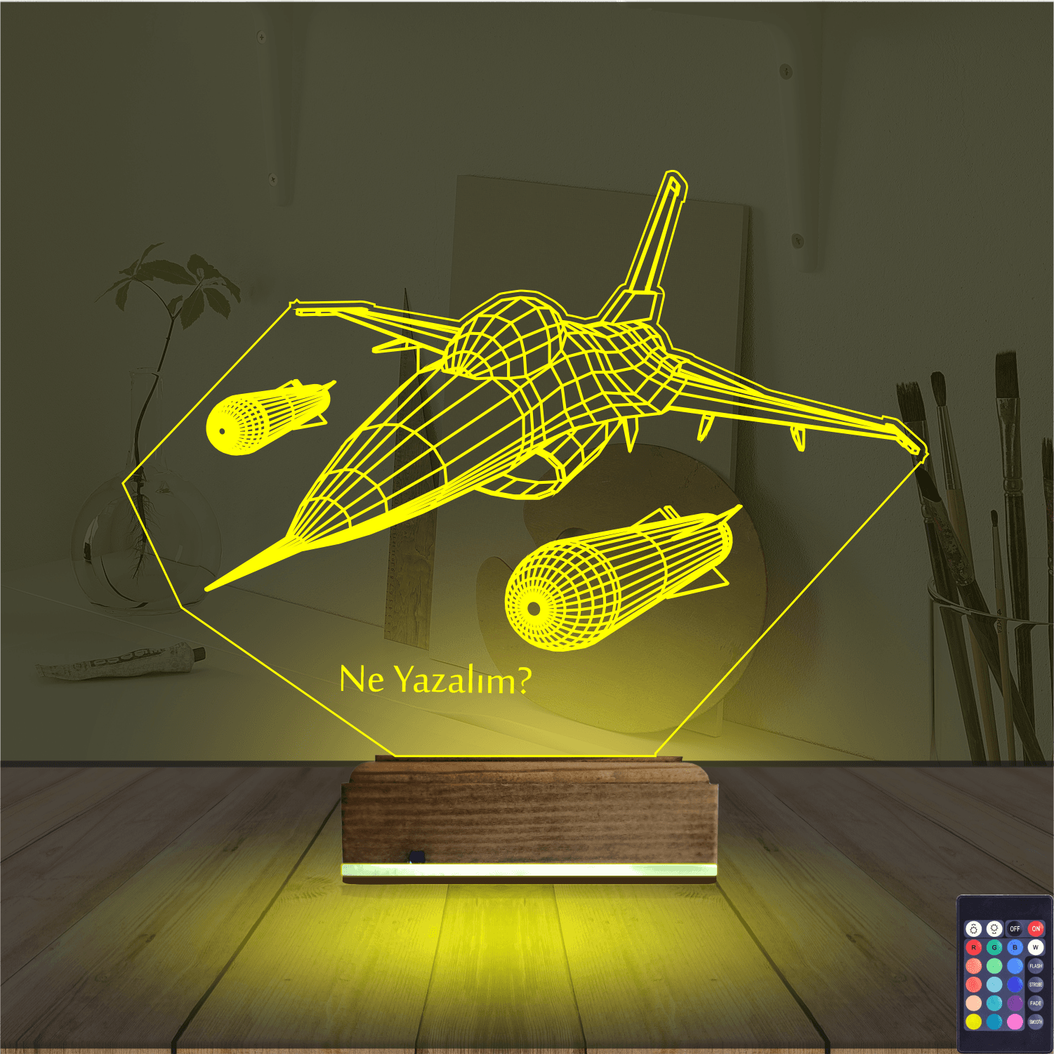 Истребитель — 3D LED Ночник | Подарок мужчине 5