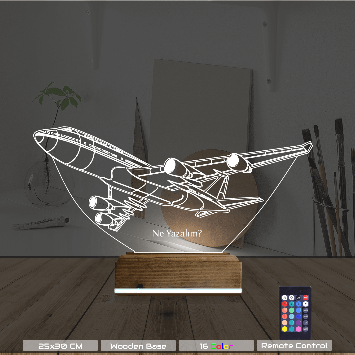 Самолет — 3D LED Ночник | Подарок любителю авиации 8