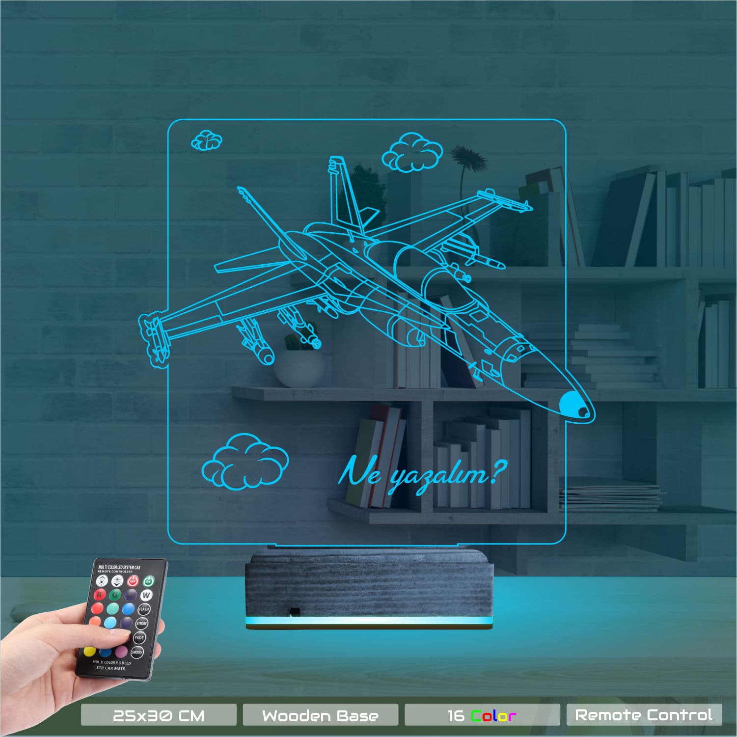 Истребитель — 3D LED Ночник | Подарок мужчине 9