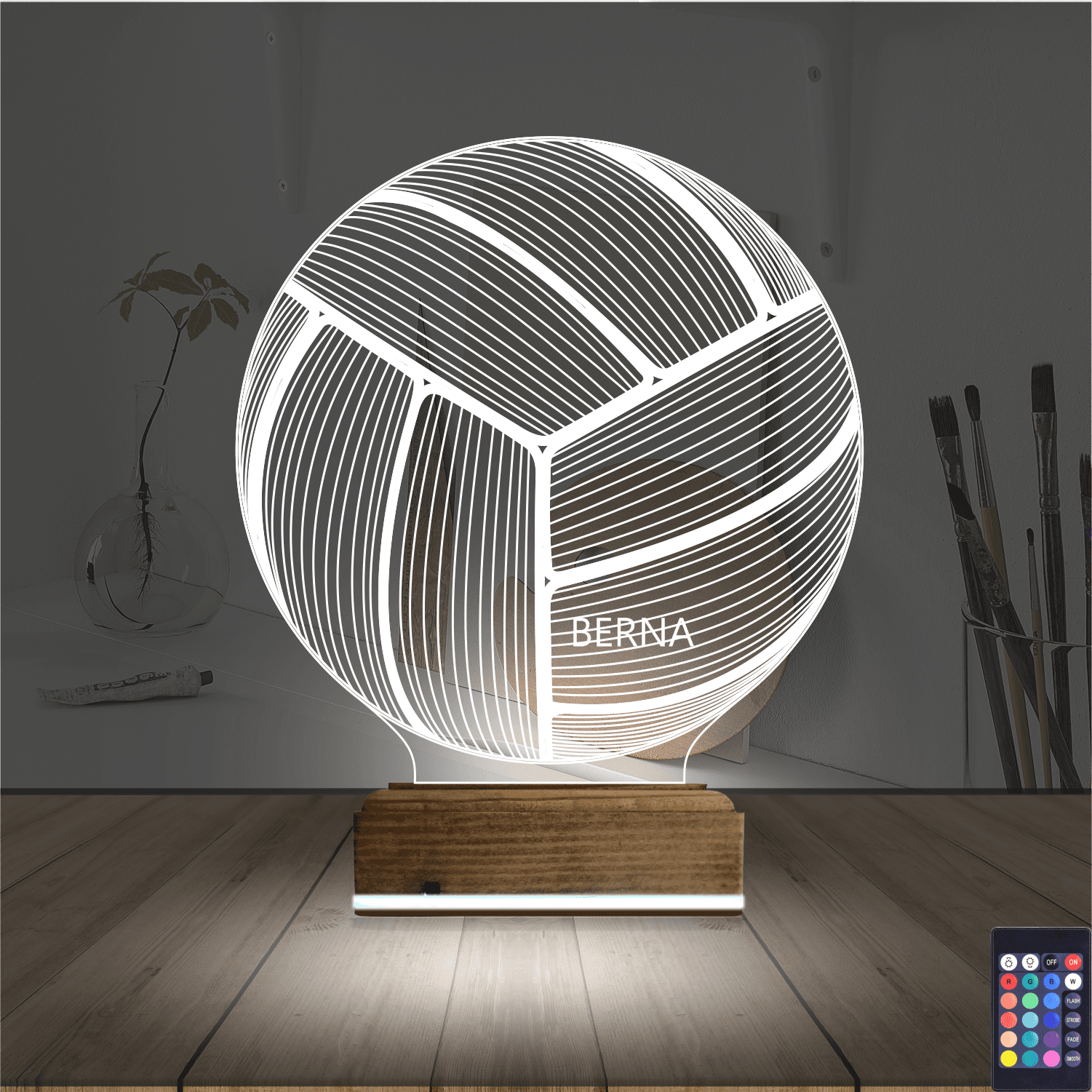 Волейбольный мяч с именем — 3D LED Ночник | Подарок спортсмену 2