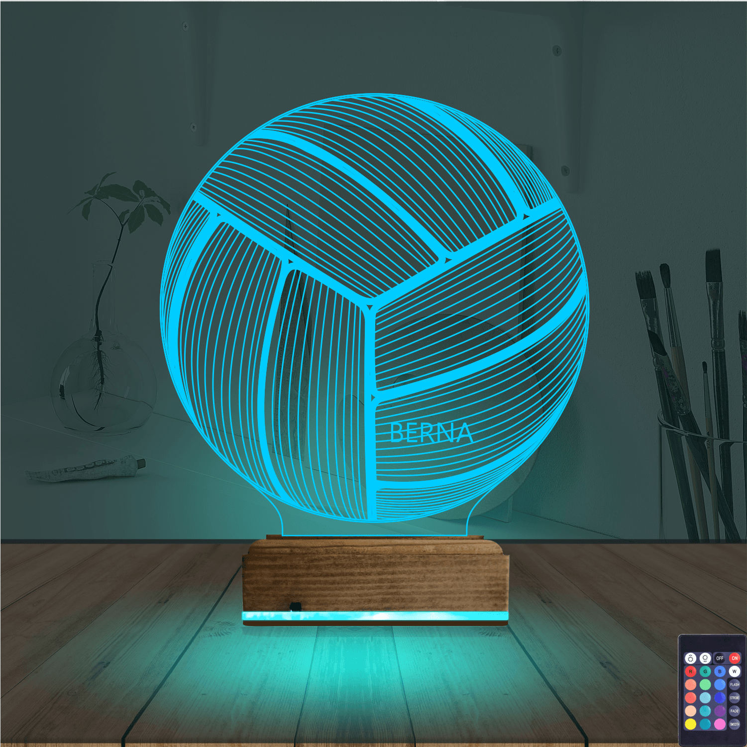 Волейбольный мяч с именем — 3D LED Ночник | Подарок спортсмену 3