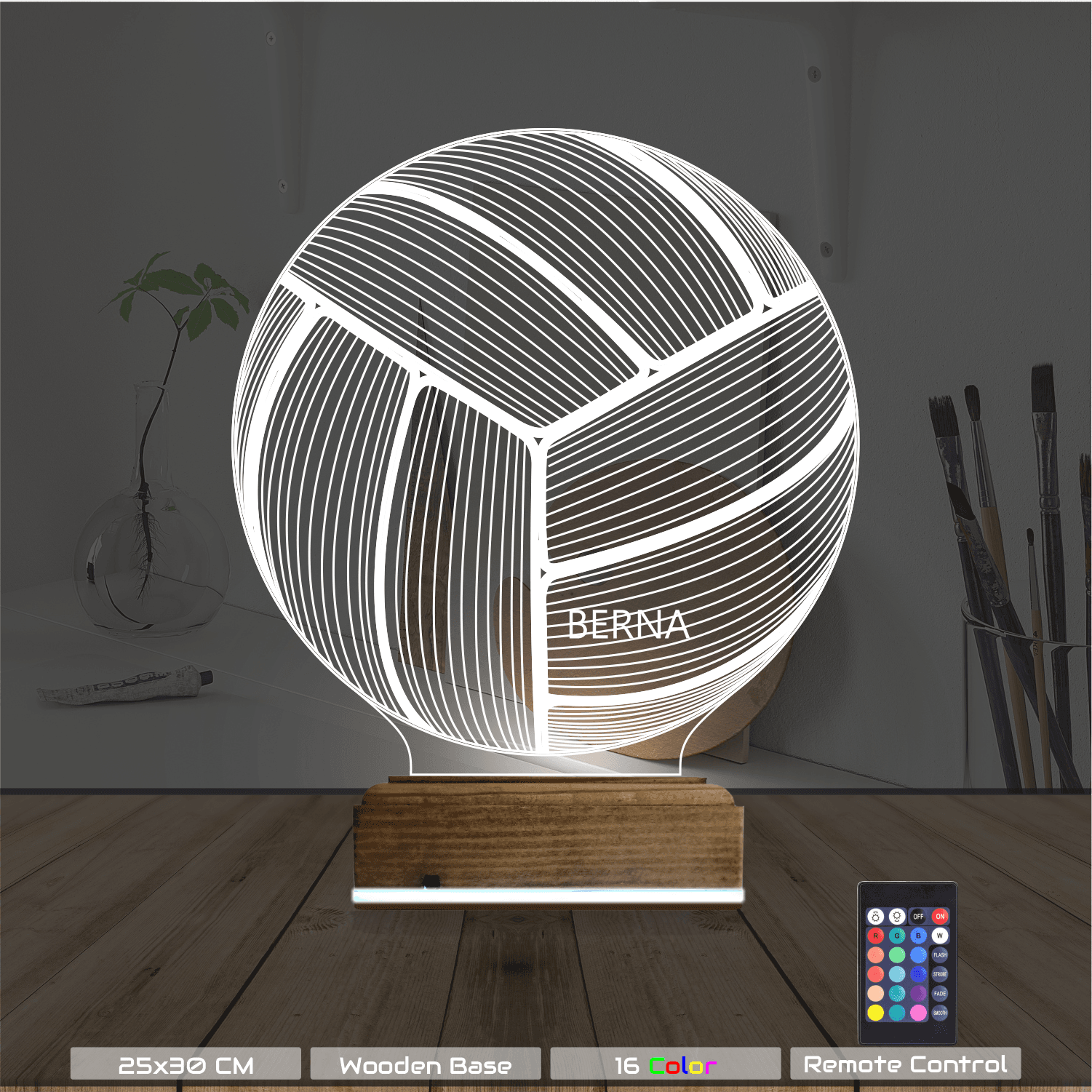 Волейбольный мяч с именем — 3D LED Ночник | Подарок спортсмену 8