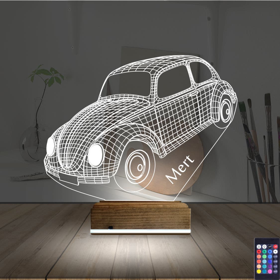 Фольксваген Жук — 3D LED Ночник | Именной подарок 2