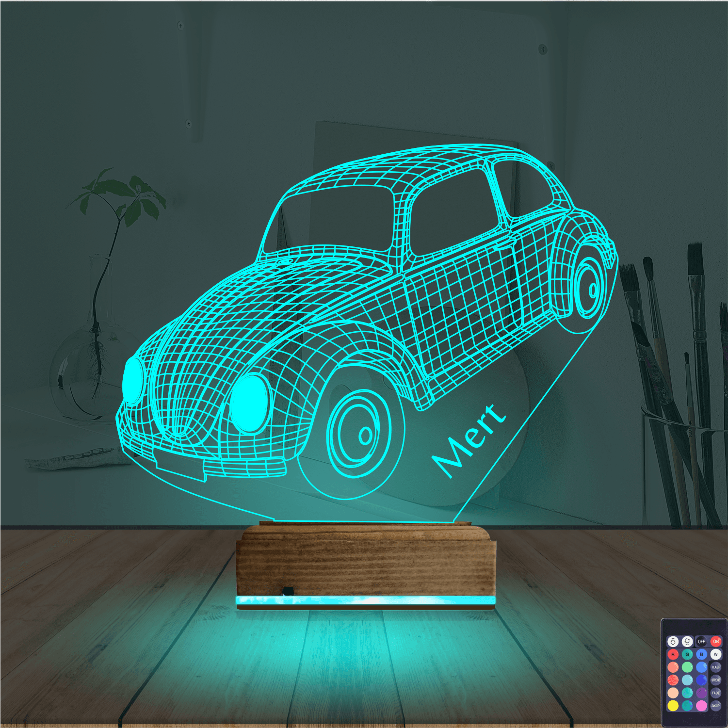 Фольксваген Жук — 3D LED Ночник | Именной подарок 3