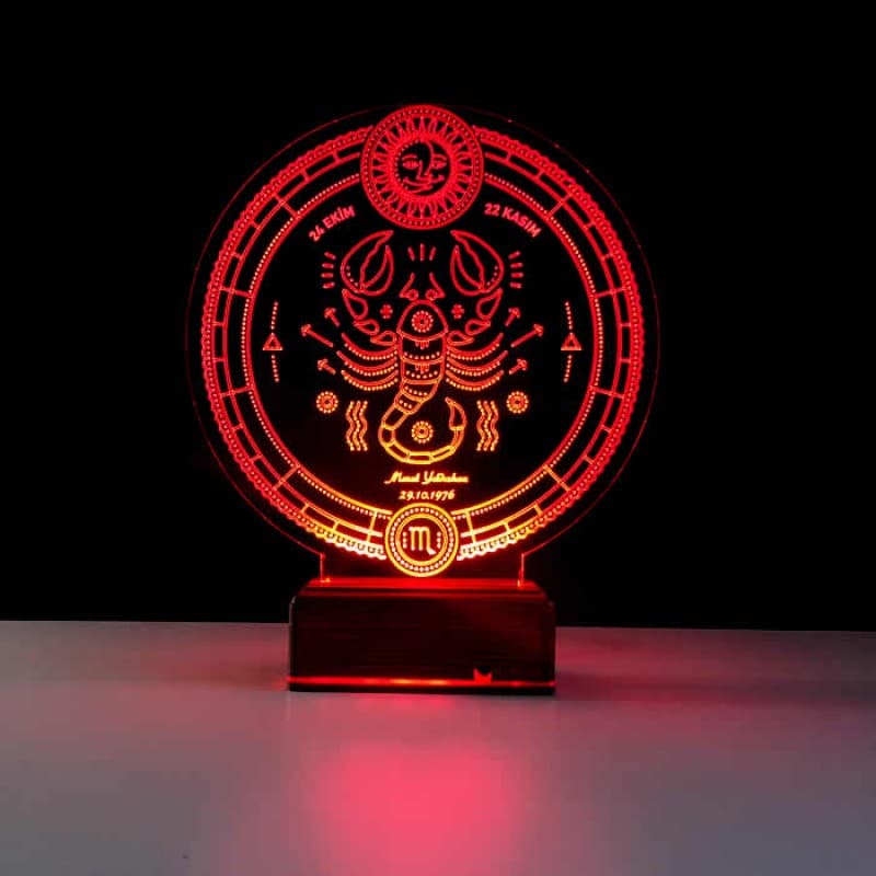 Скорпион (Знак зодиака) — 3D LED Ночник | Подарок с именем 9