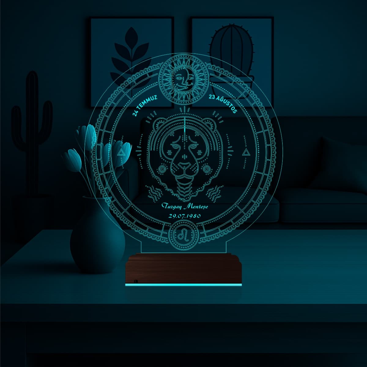 Знак зодиака Лев — 3D LED Ночник | Именной подарок 3