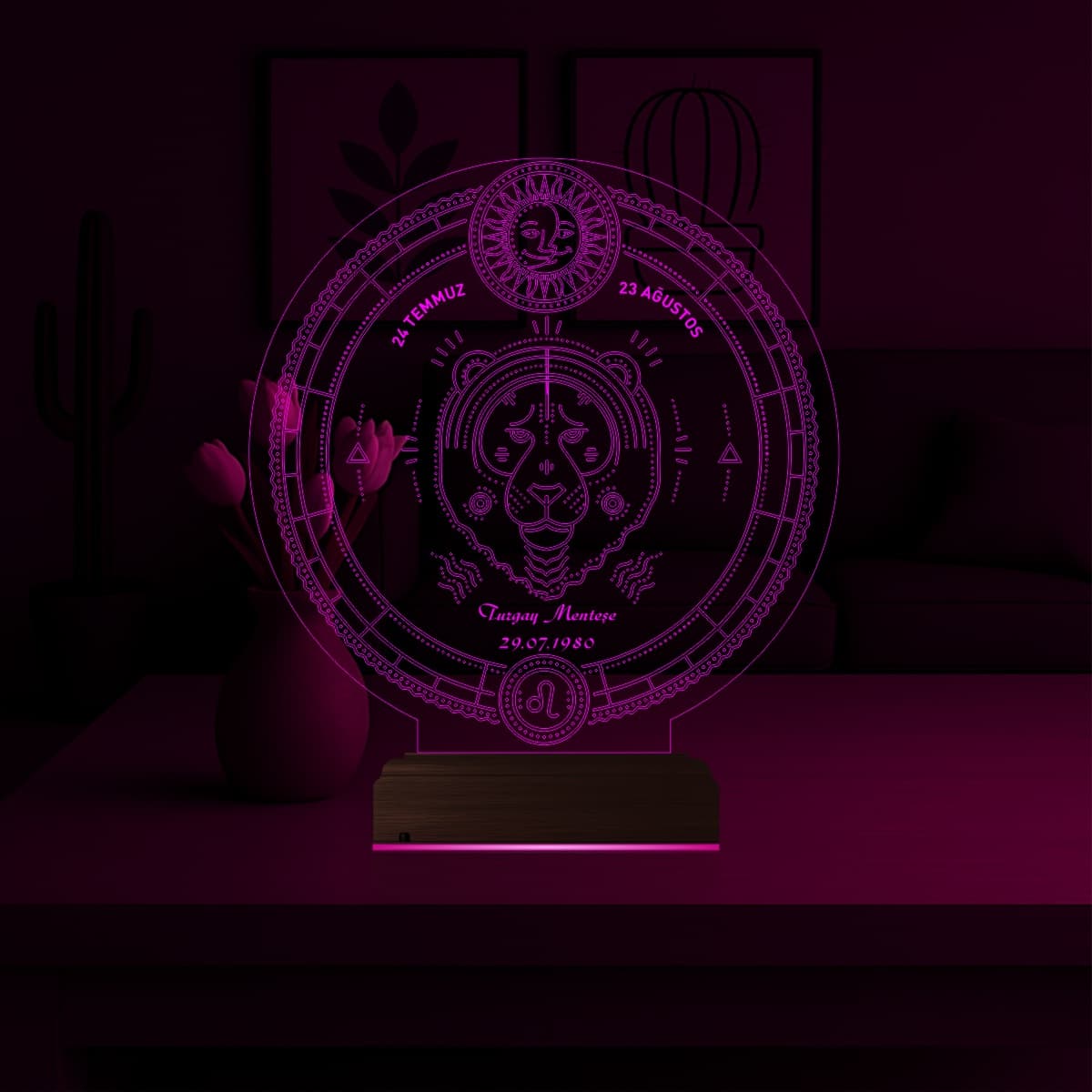 Знак зодиака Лев — 3D LED Ночник | Именной подарок 4