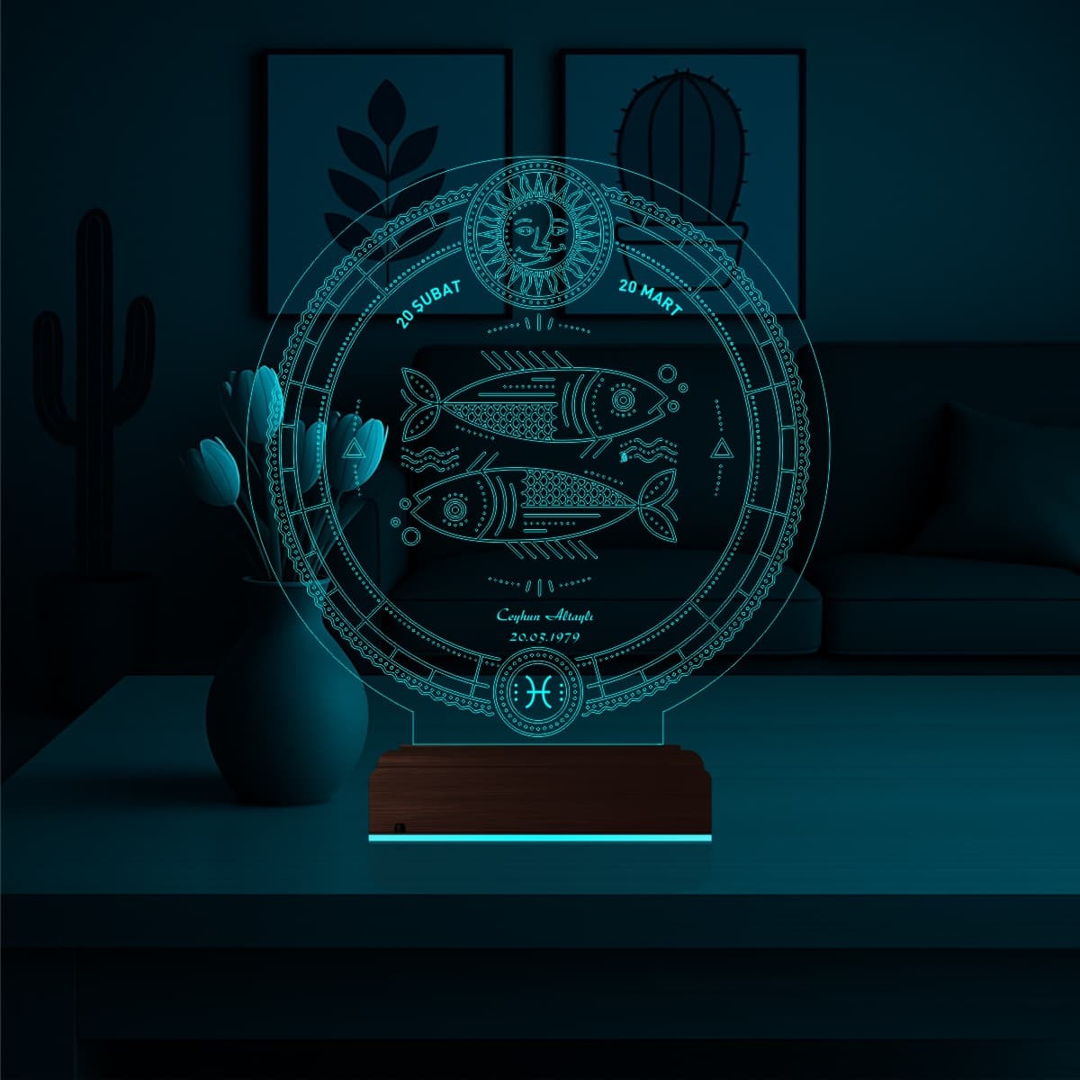 Рыбы — 3D LED Ночник | Персонализированный подарок по гороскопу 3