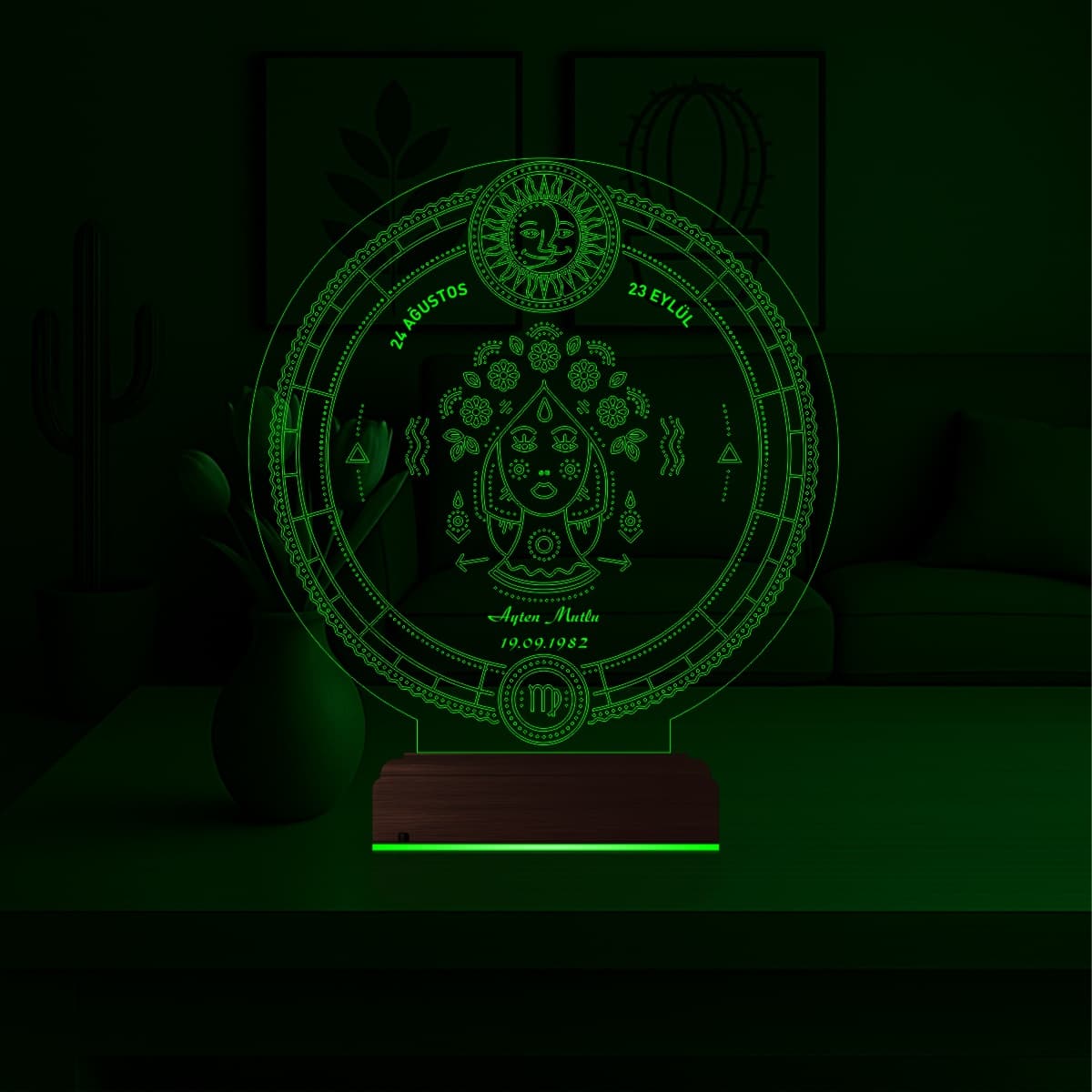 Дева Знак Зодиака — 3D LED Ночник | Именной подарок 5