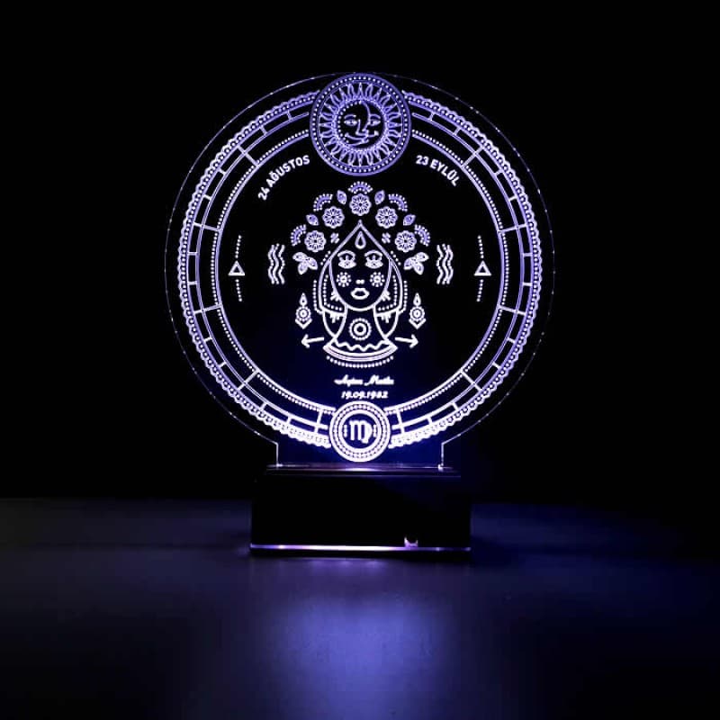 Дева Знак Зодиака — 3D LED Ночник | Именной подарок 10