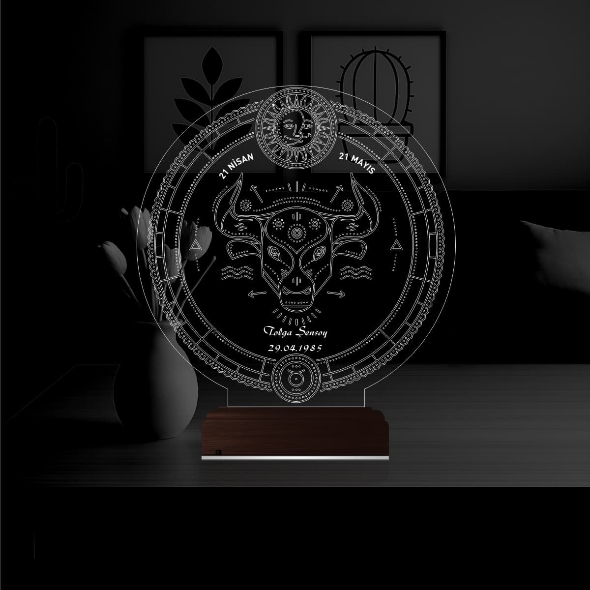 Телец — 3D LED Ночник | Именной подарок на день рождения 1