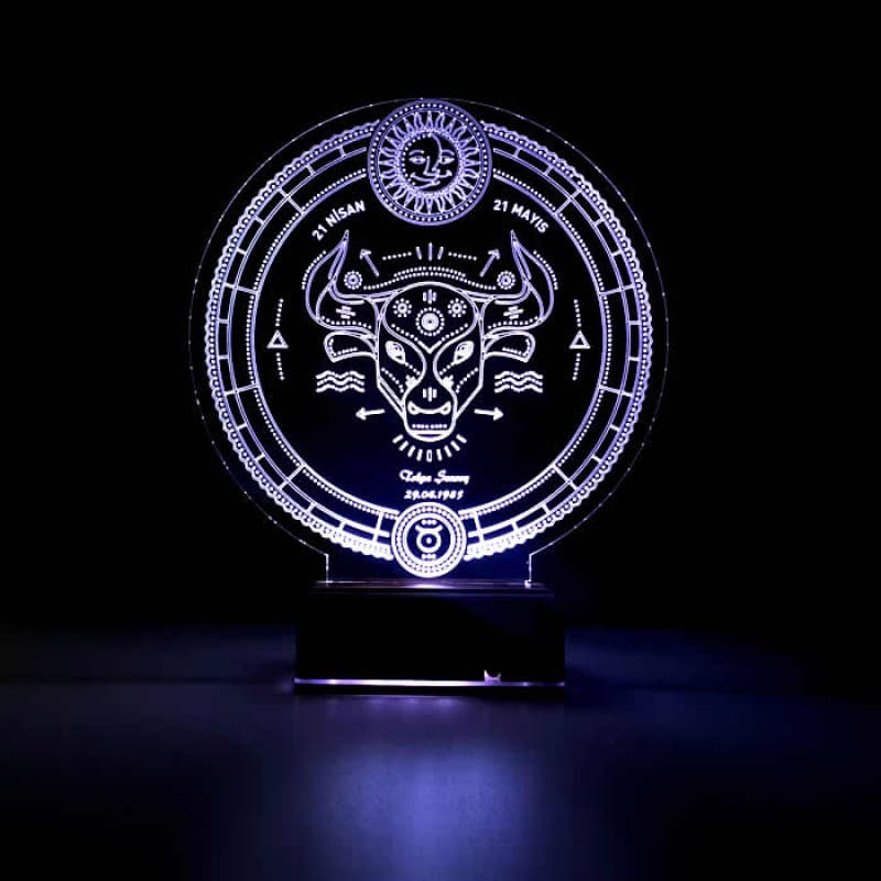 Телец — 3D LED Ночник | Именной подарок на день рождения 9