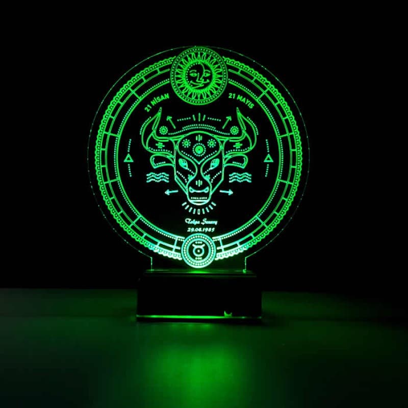 Телец — 3D LED Ночник | Именной подарок на день рождения 10