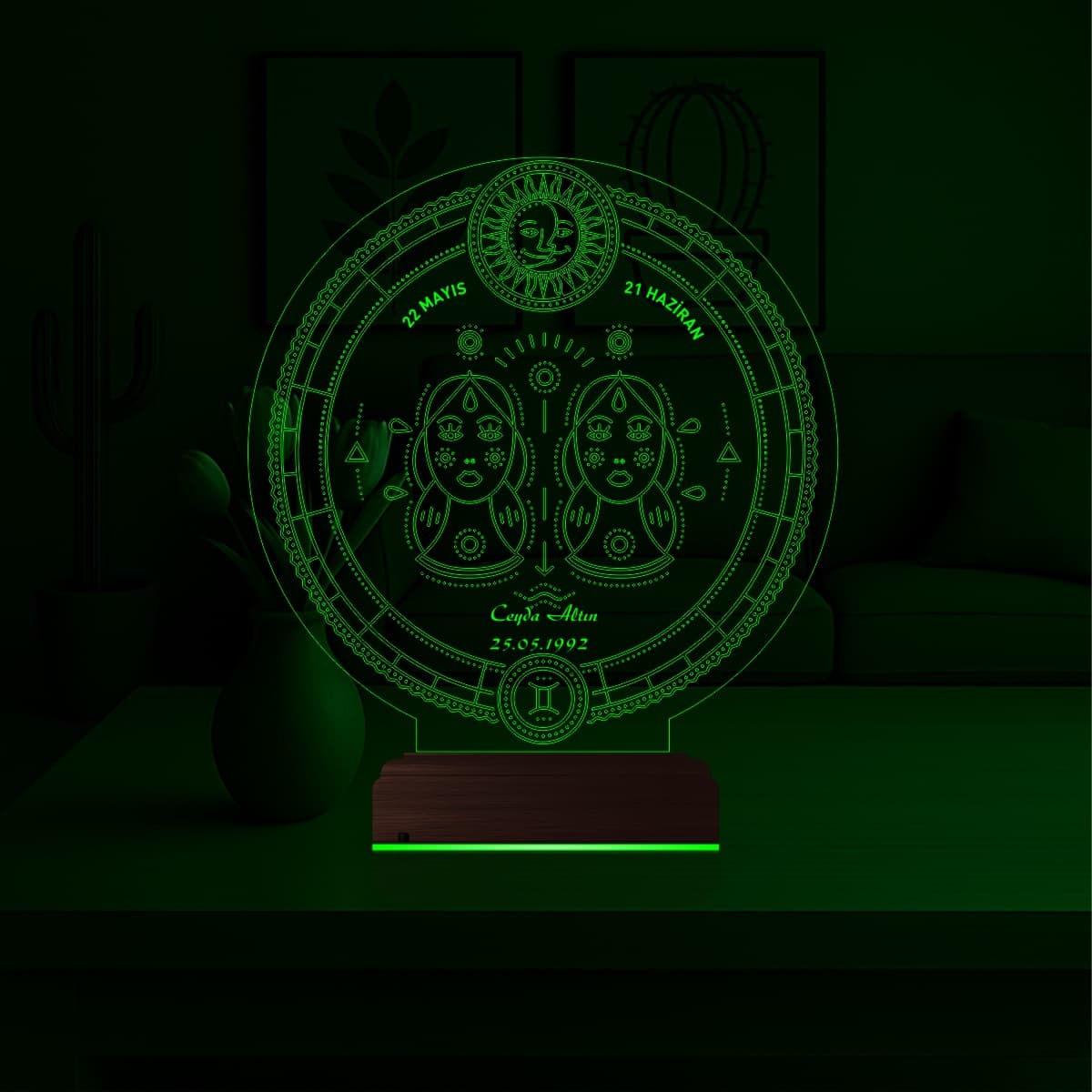 Близнецы — 3D LED Ночник | Именной подарок со знаком зодиака 5