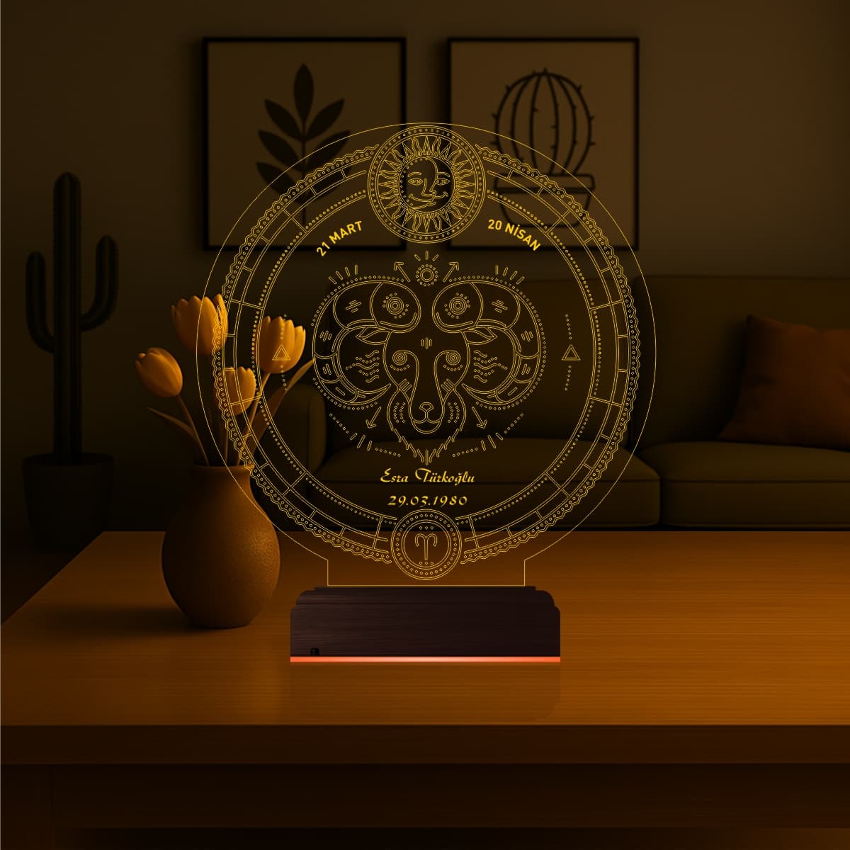 Овен — 3D LED Ночник | Именной подарок на день рождения 7