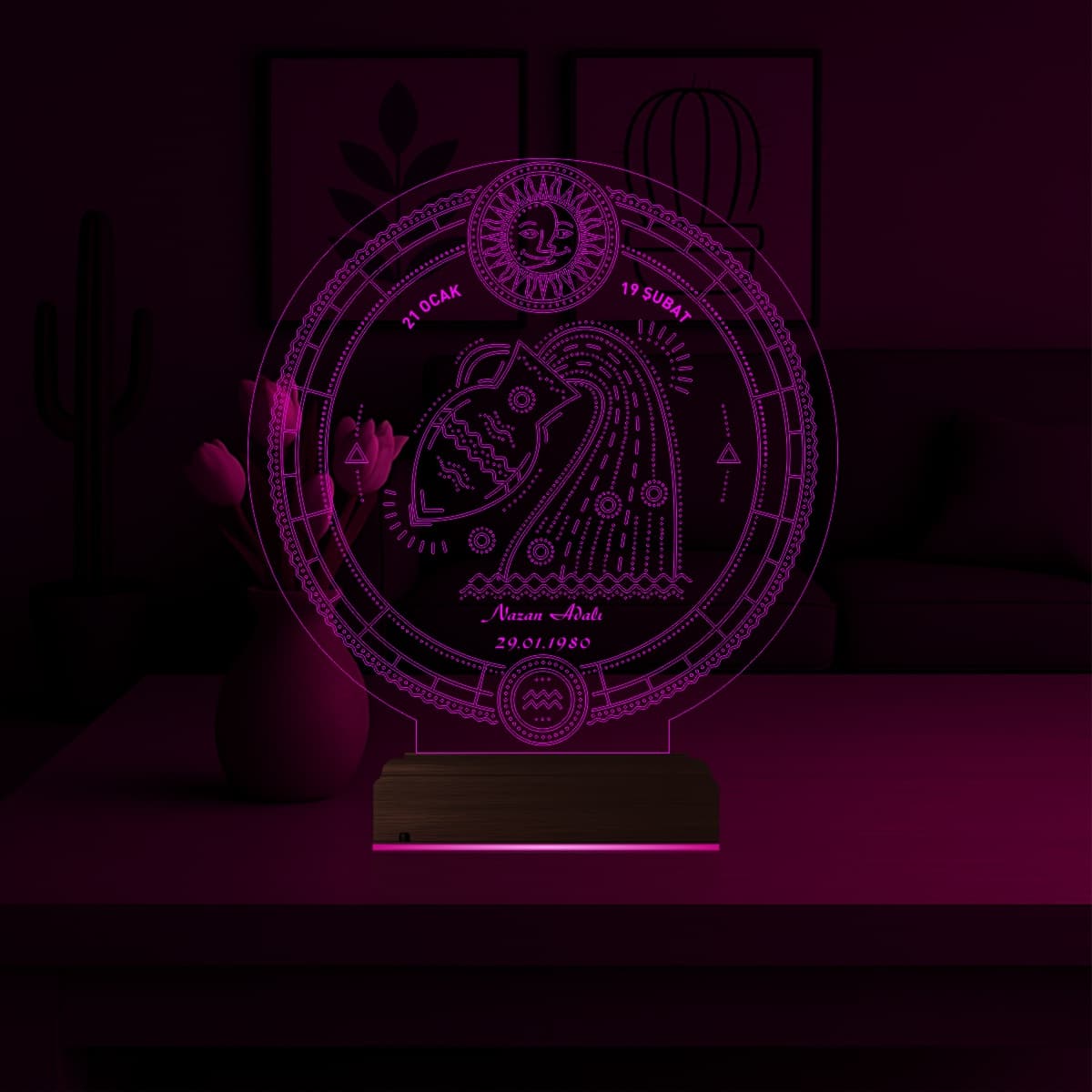 Водолей — 3D LED Ночник | Именной подарок по знаку зодиака 4