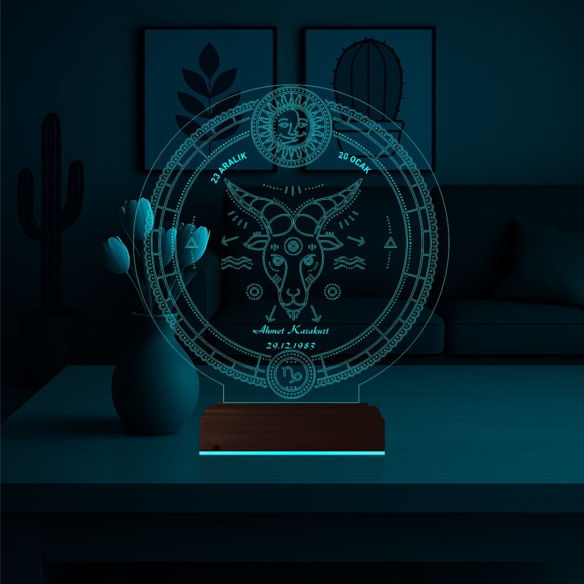 Козерог — 3D LED Ночник | Именной подарок на день рождения 3