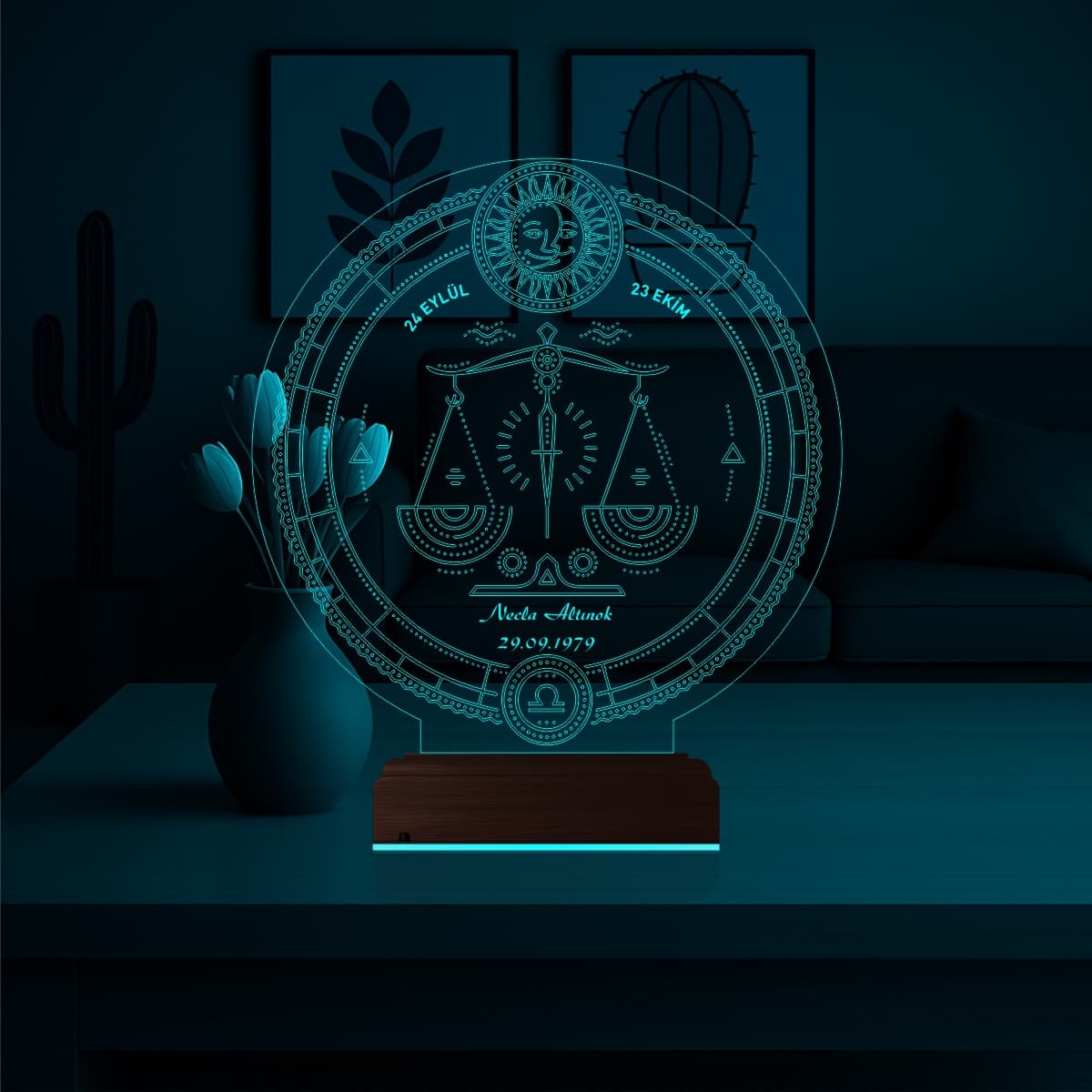 Весы Зодиак Именной 3D Ночник 3