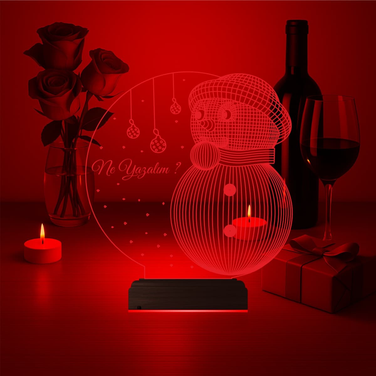 Снеговик — 3D LED Ночник | Подарок на Новый год 1