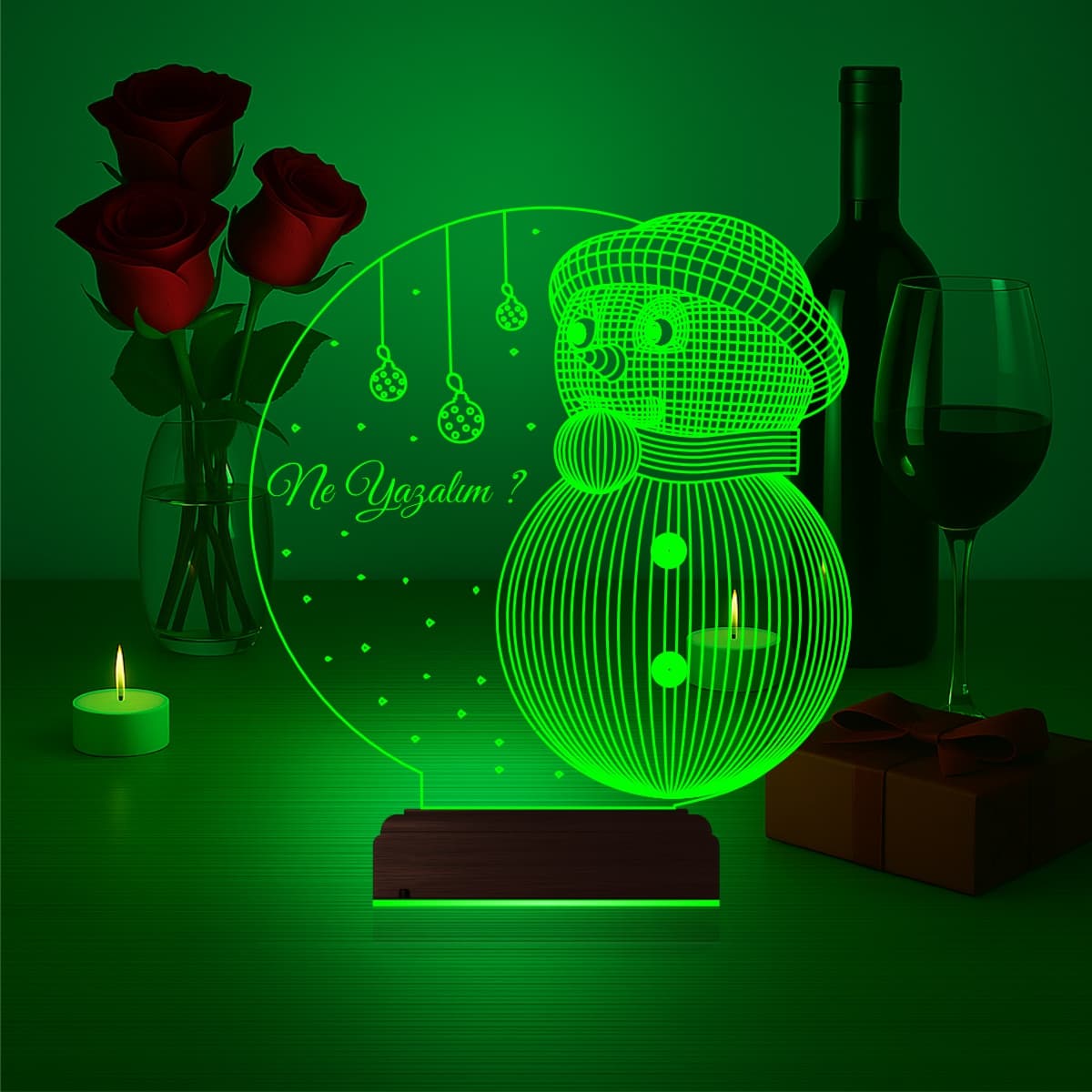 Снеговик — 3D LED Ночник | Подарок на Новый год 4