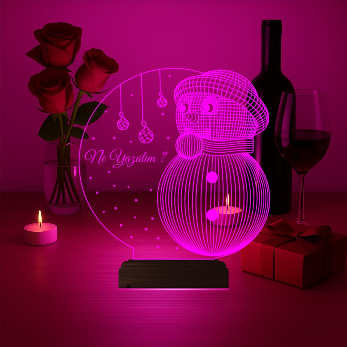 Снеговик — 3D LED Ночник | Подарок на Новый год 5