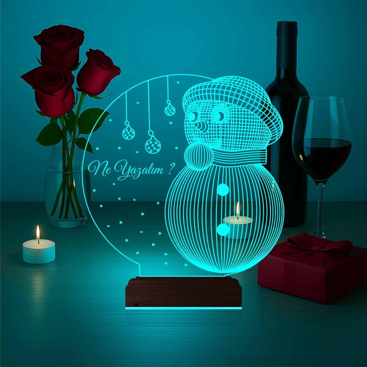 Снеговик — 3D LED Ночник | Подарок на Новый год 6