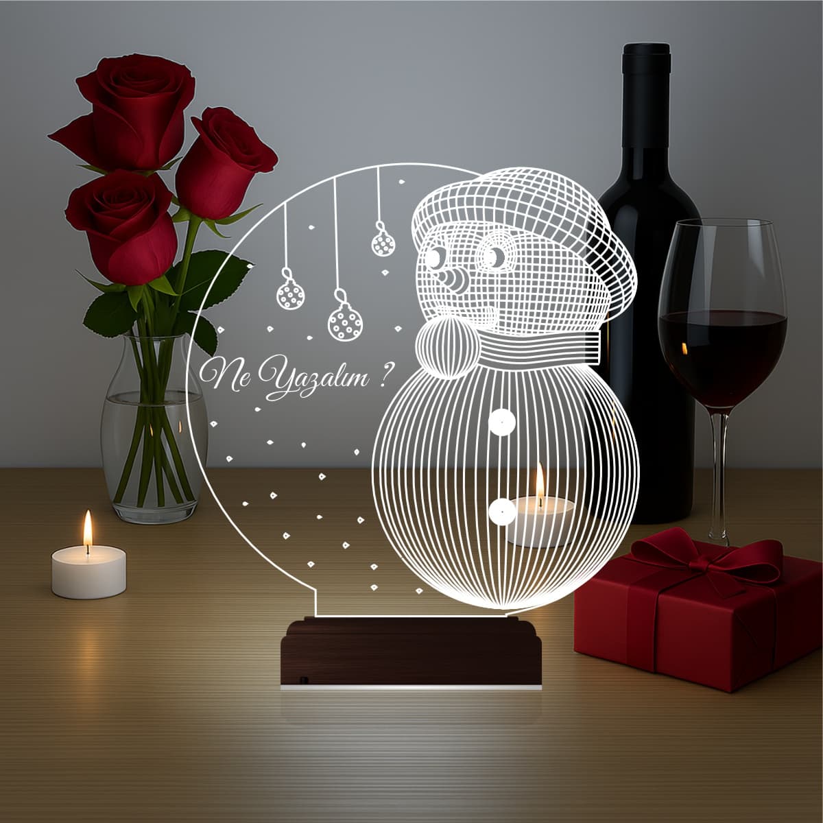 Снеговик — 3D LED Ночник | Подарок на Новый год 7