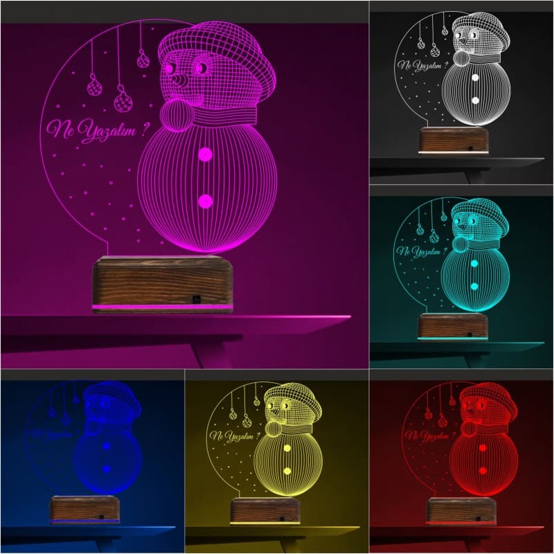 Снеговик — 3D LED Ночник | Подарок на Новый год 10